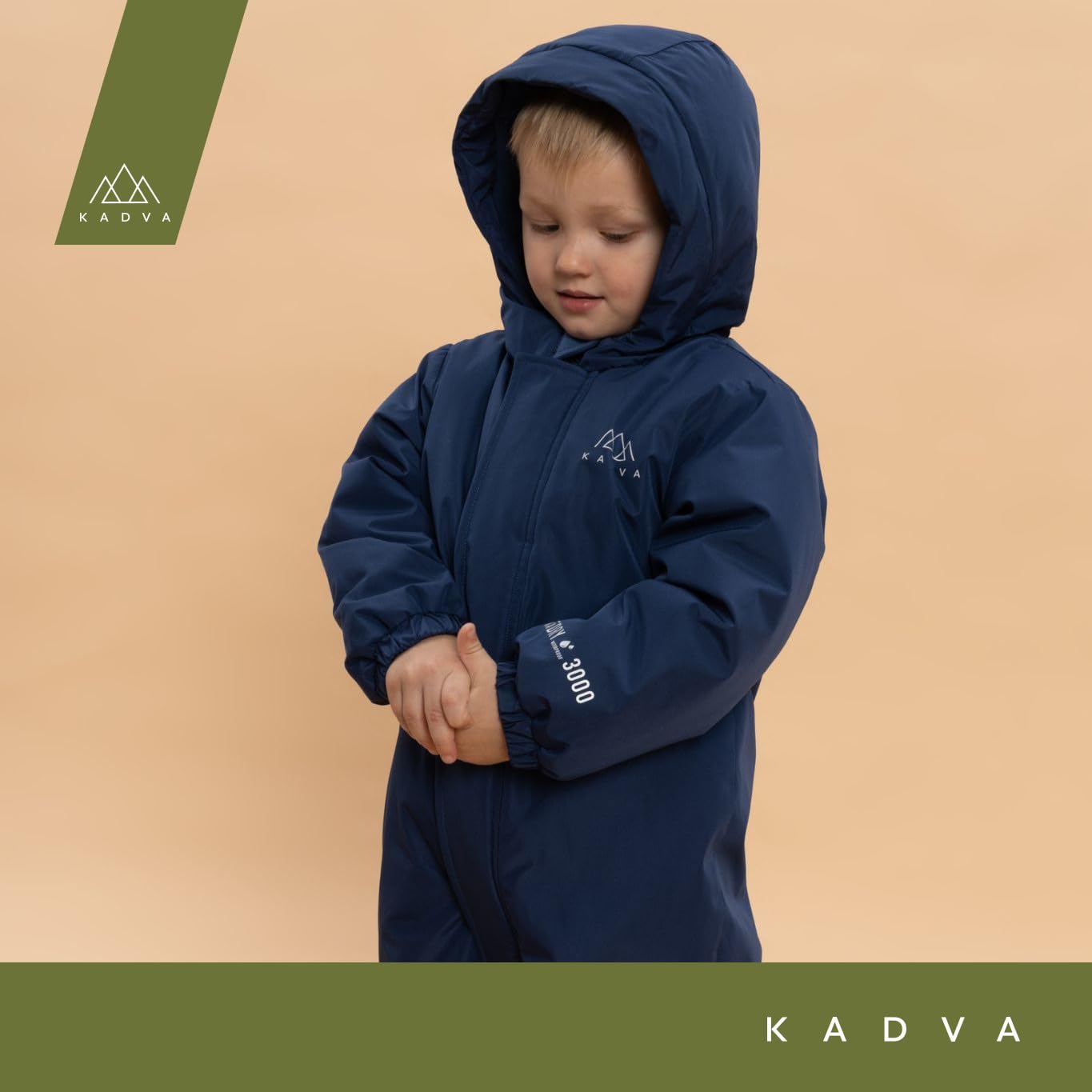 KADVA Kinder Skianzug KIKO Jr Ski Overall für Jungen Wasserdicht Winddicht mit Reflektoren und Kapuze Fleecefutter