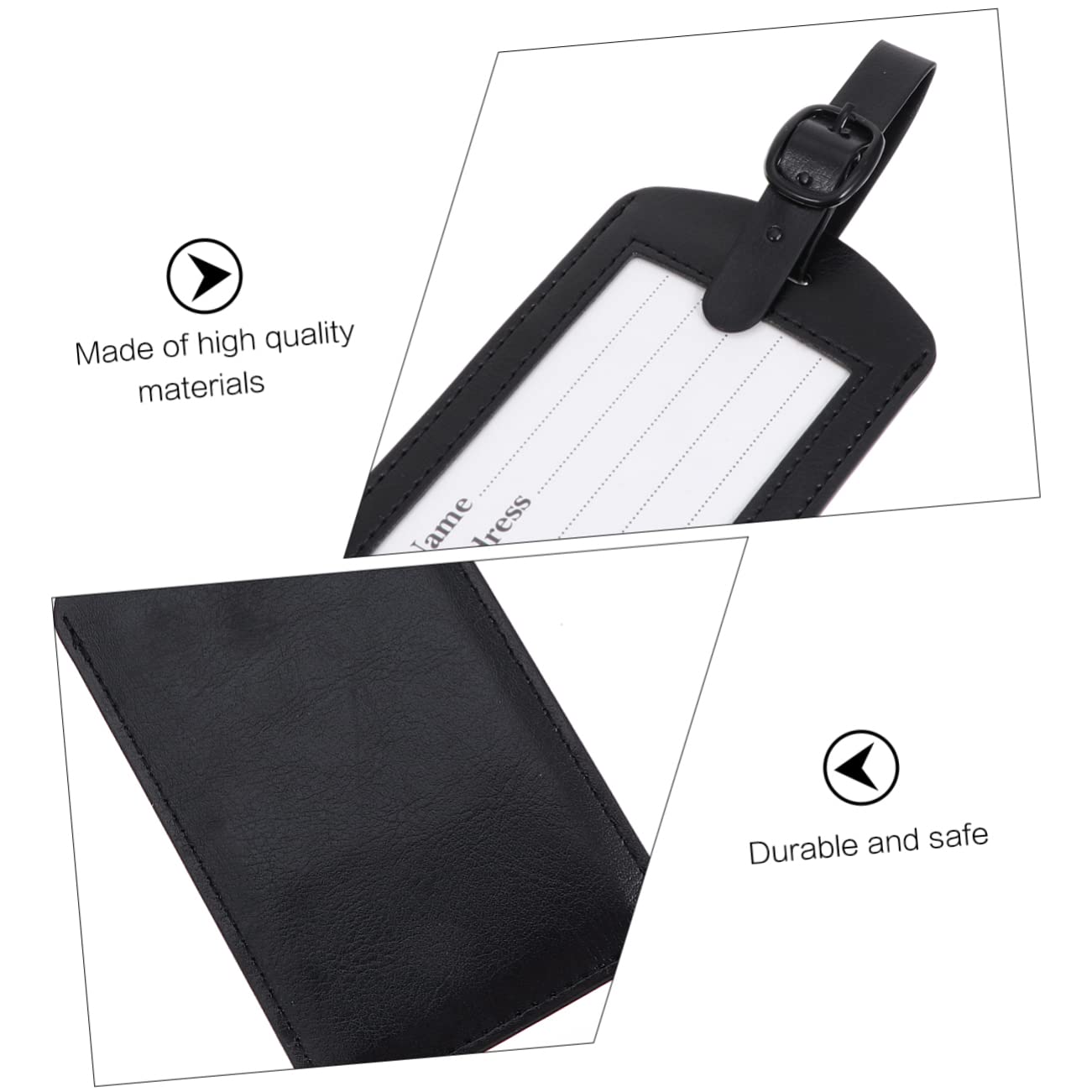 BESPORTBLE 2 Set Targhette Valigia Pu Etichette Identificative Per Design Resistente E Facile Usare Per Viaggi E Aeroporti 5 Pezzi*2