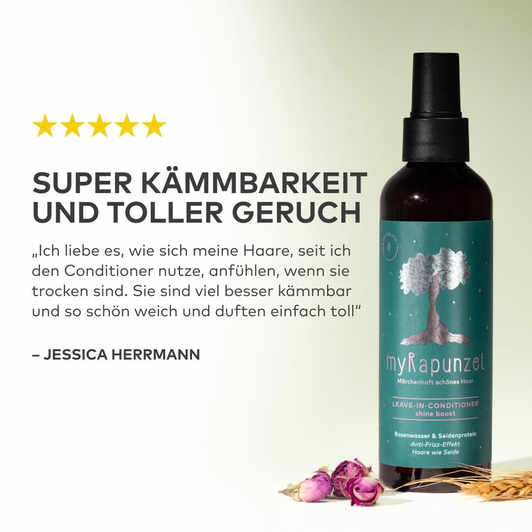 200ml Leave-in Conditioner - 100% natürlich - ohne Silikone, Parabene, Sulfate & Tierversuche - ohne Chemie - Verleiht mehr Volumen - Made in Germany (Packung mit 2)
