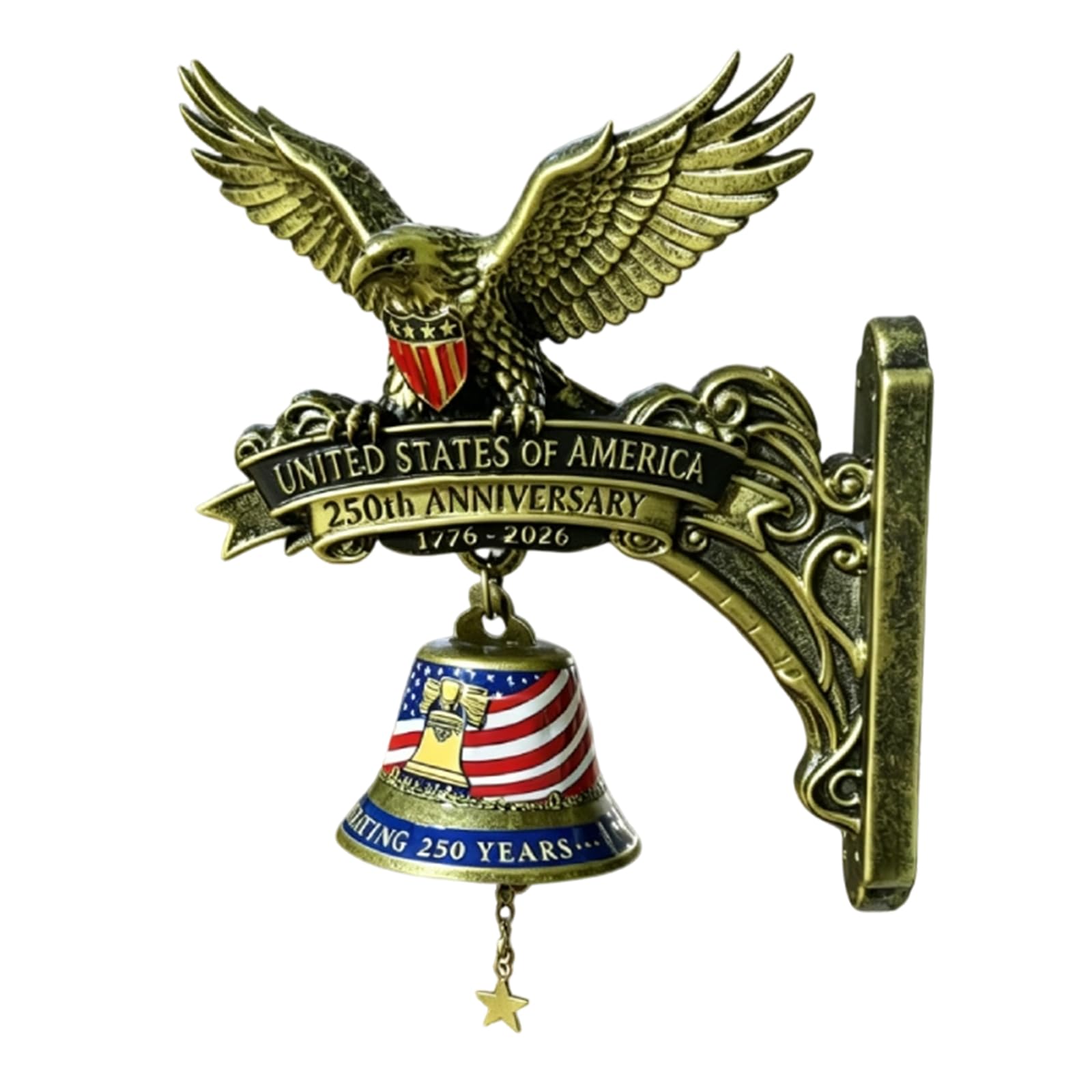 1Pc Vintage Eagle Wall Mount Doorbell Rustproof Resin Metal Porch Decor