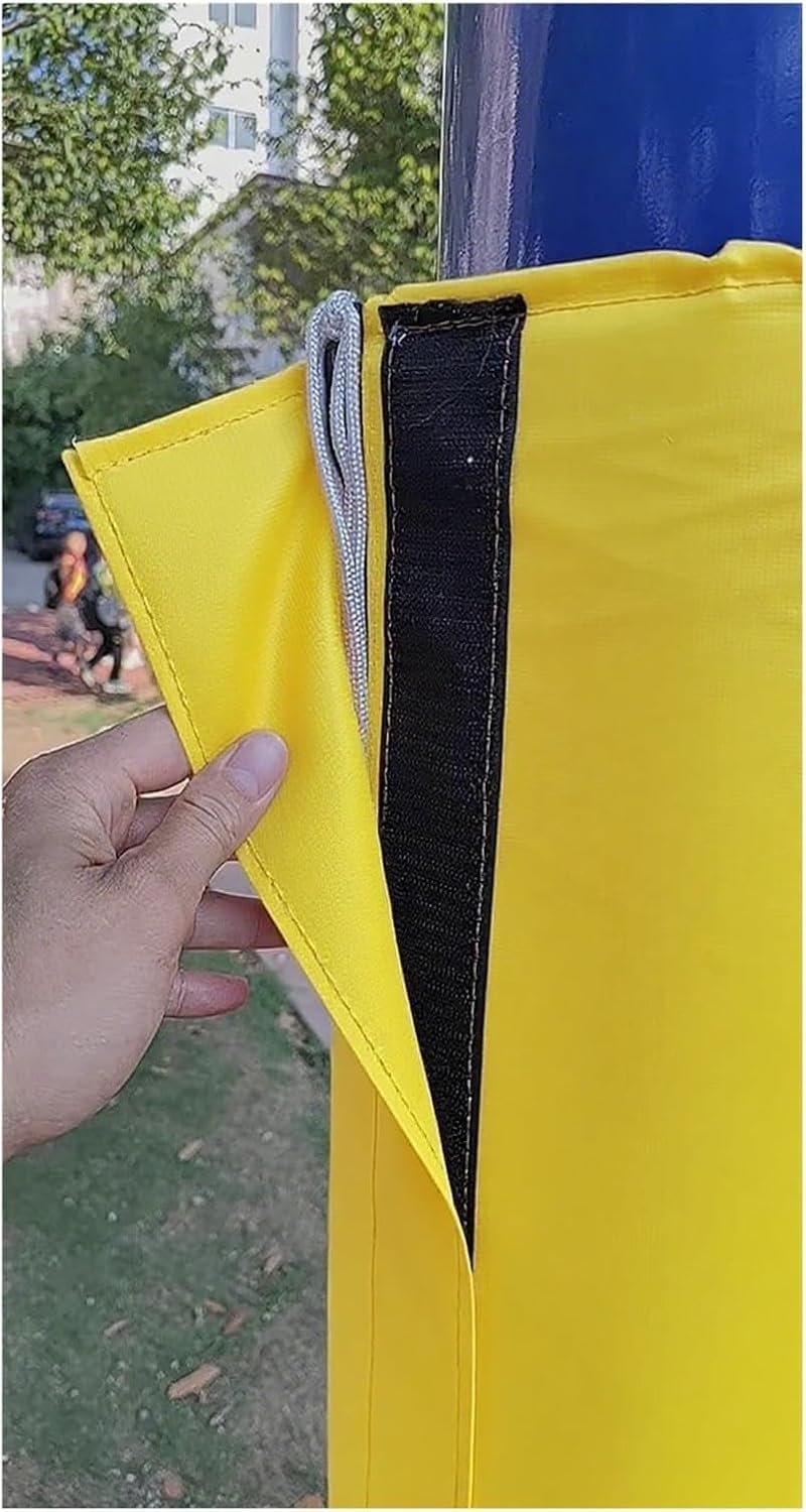 Acolchado de poste para poste de metal, almohadillas protectoras redondas de 6 pies con cremallera para parque infantil, sótano o toldo, protección de aro de baloncesto resistente