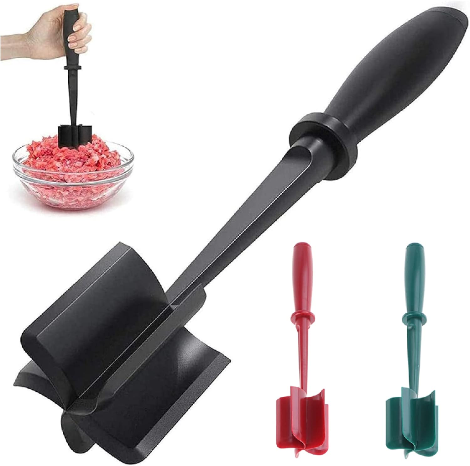 Meat Chopper,5 Curve Blades Ground Beef Masher,Ground Beef