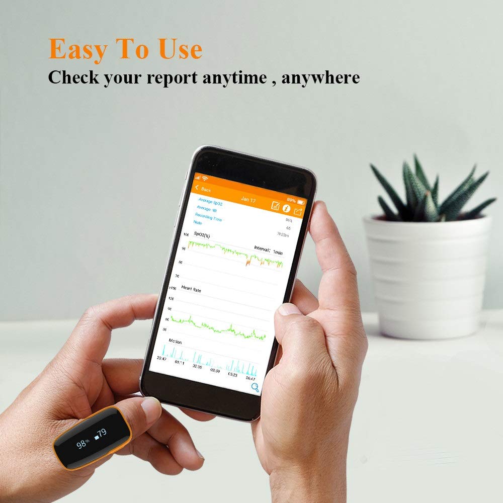 Portátiles oxímetro de Pulso Bluetooth con App vibración de Alarma for la Aptitud de Seguimiento hipóxico Monitor de Ritmo cardíaco
