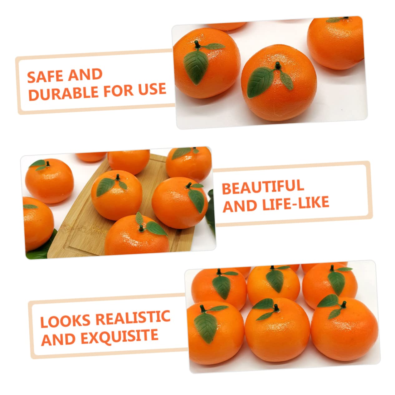 MAGICLULU 18pezzi Arance Finte Decorative Frutta Artificiale Realistica Per Fotografie Decorazioni Per Feste e Casa Con Foglie Verdi Design Vivace e Compatte