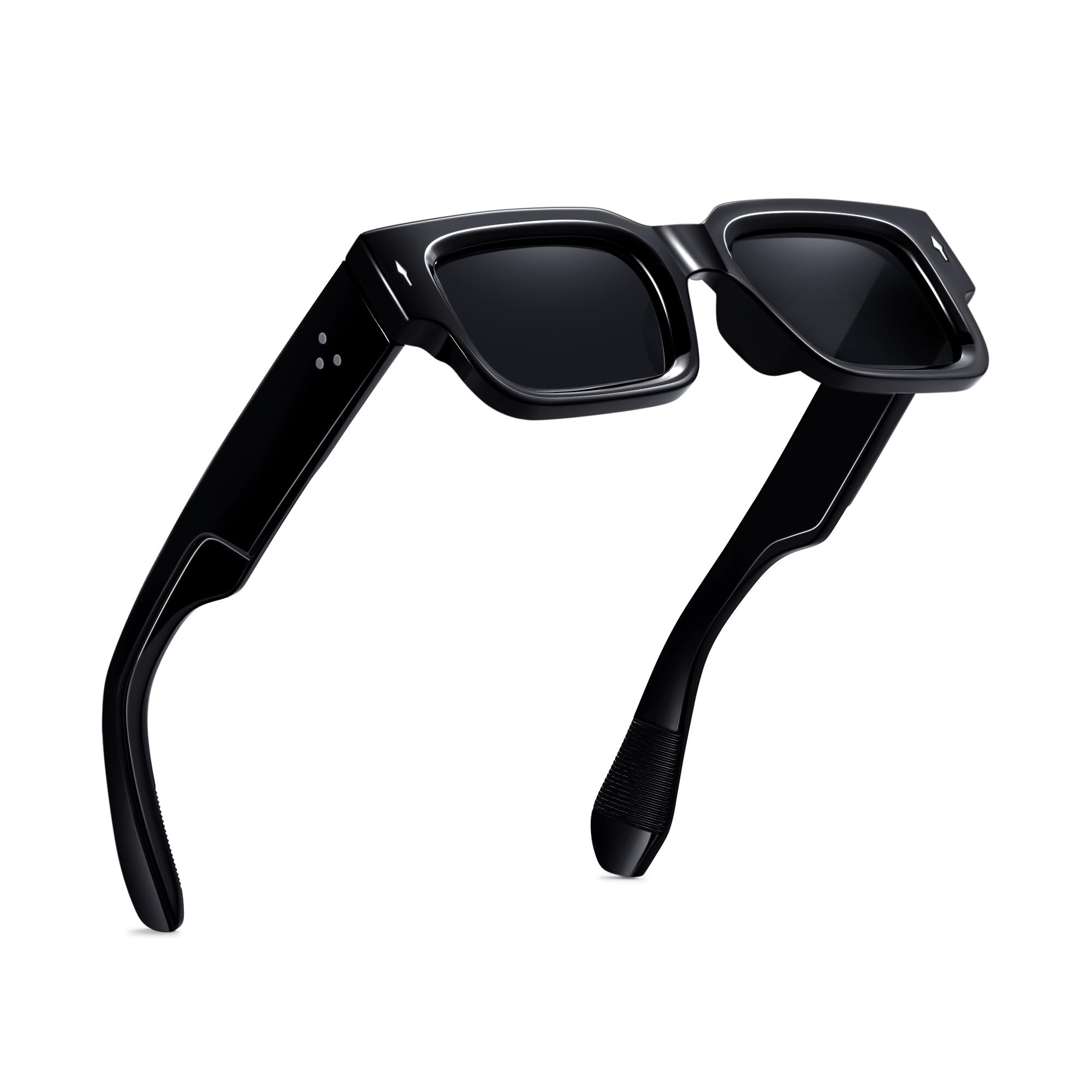 Gafas de sol cuadradas para mujeres y hombres, modernas, rectangulares, gruesas, con protección UV400, color negro