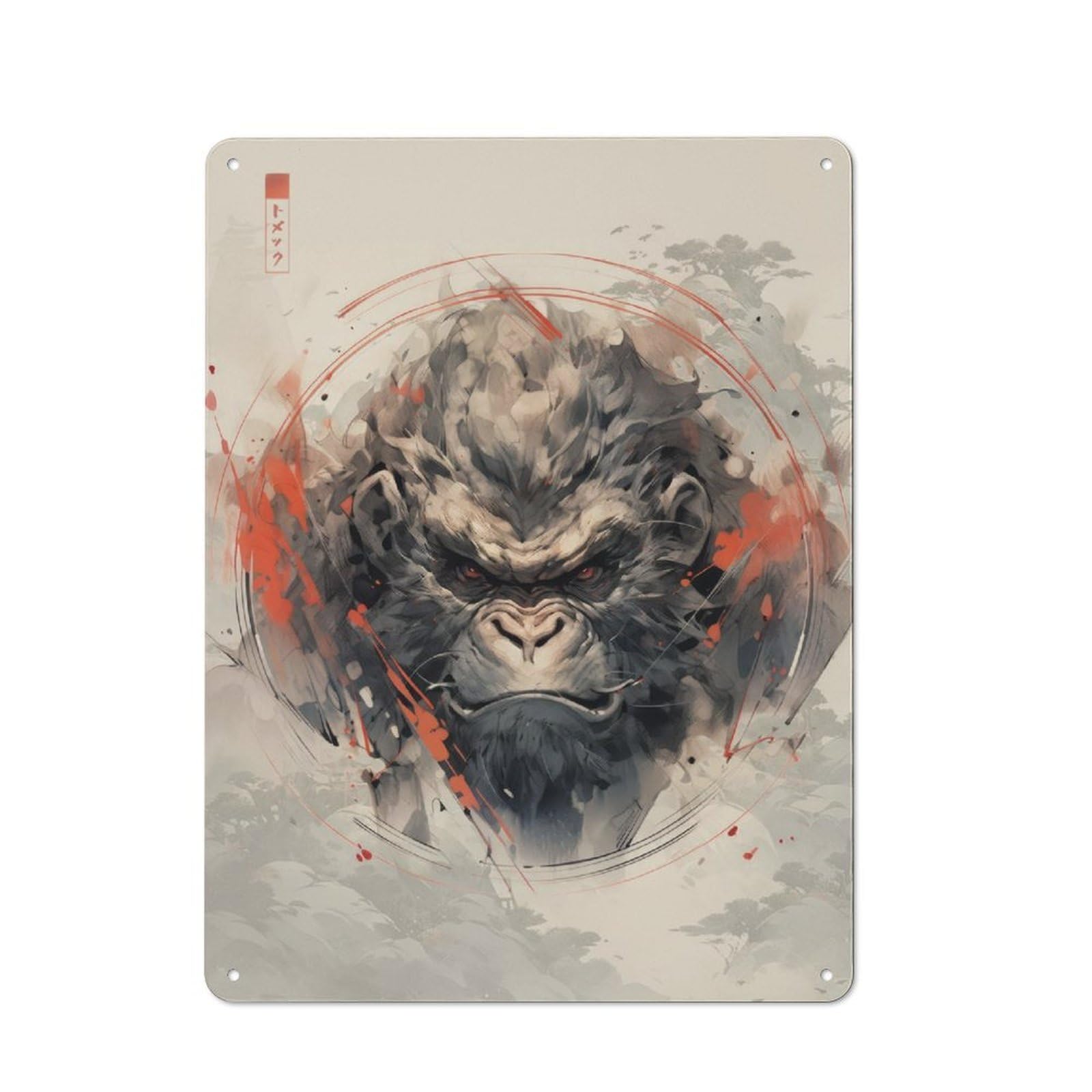 Junmoney Gorilla Retro Metal Wall Sign 40X30cm With For Pub Or Café, A Housewarming Gift For Hospitality Wall Decor Collectors