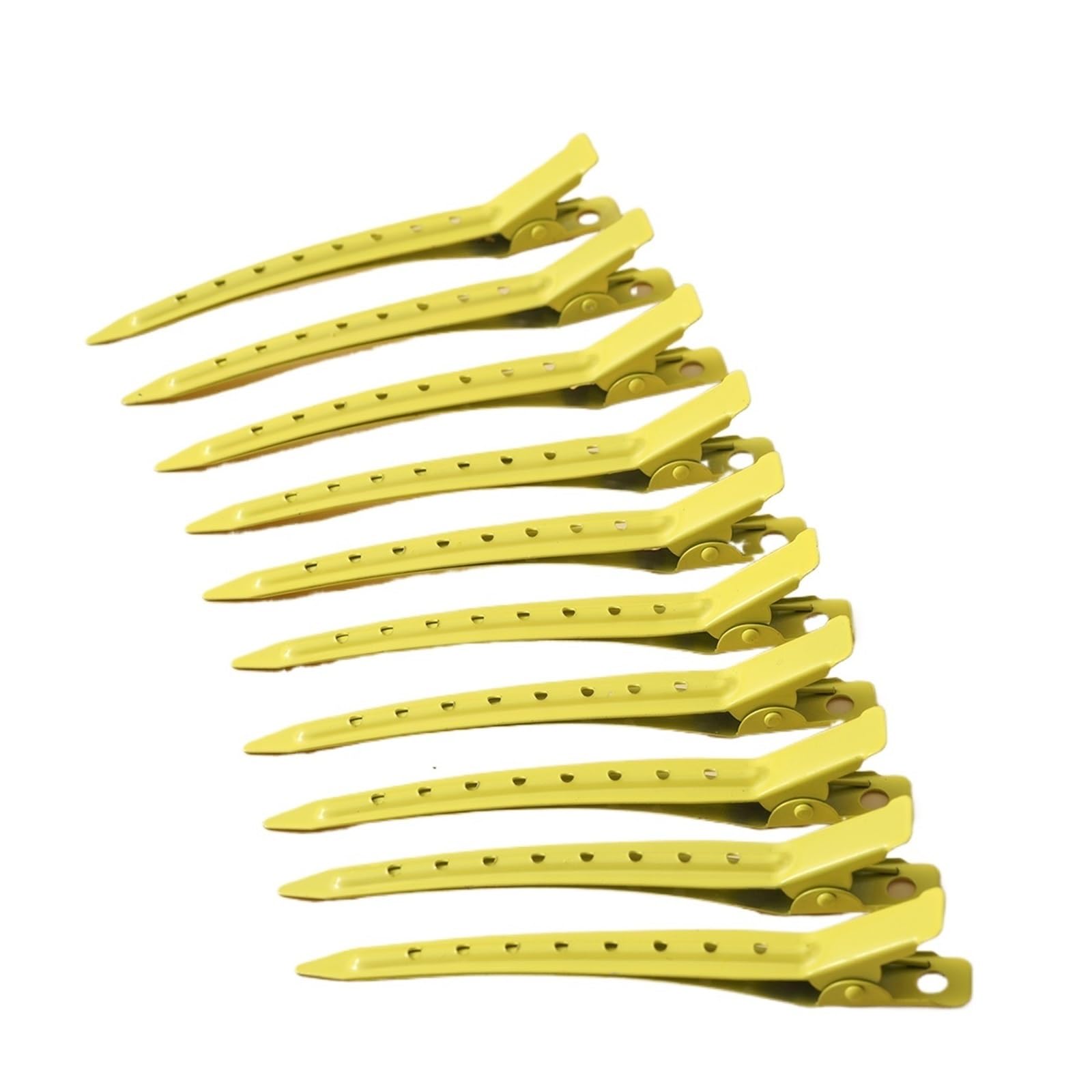 Metal Clip Curly Hairpin Hairstyle Hair Styling Clips Clamps Haircut Hairclip Tools Fluffy Root Barrette(E 10PCS yellow)