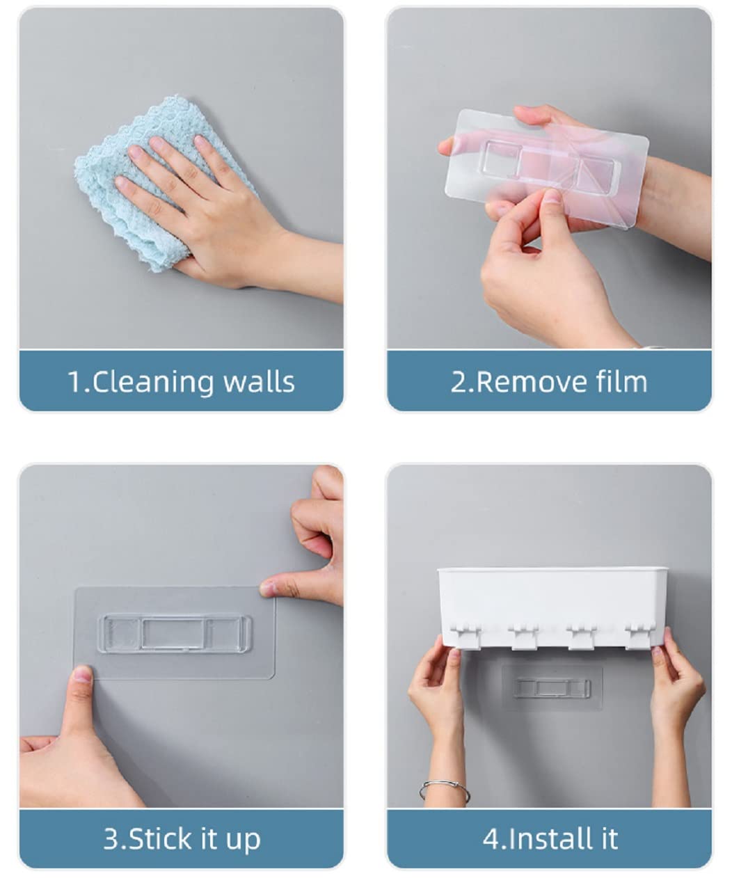 LXOICE Plastic Toothbrush Holder Wall Mounted, Toothbrush Holders for Bathroom, Brush Holder for Bathroom Wall Mounted, Bathroom Organizer, White 3