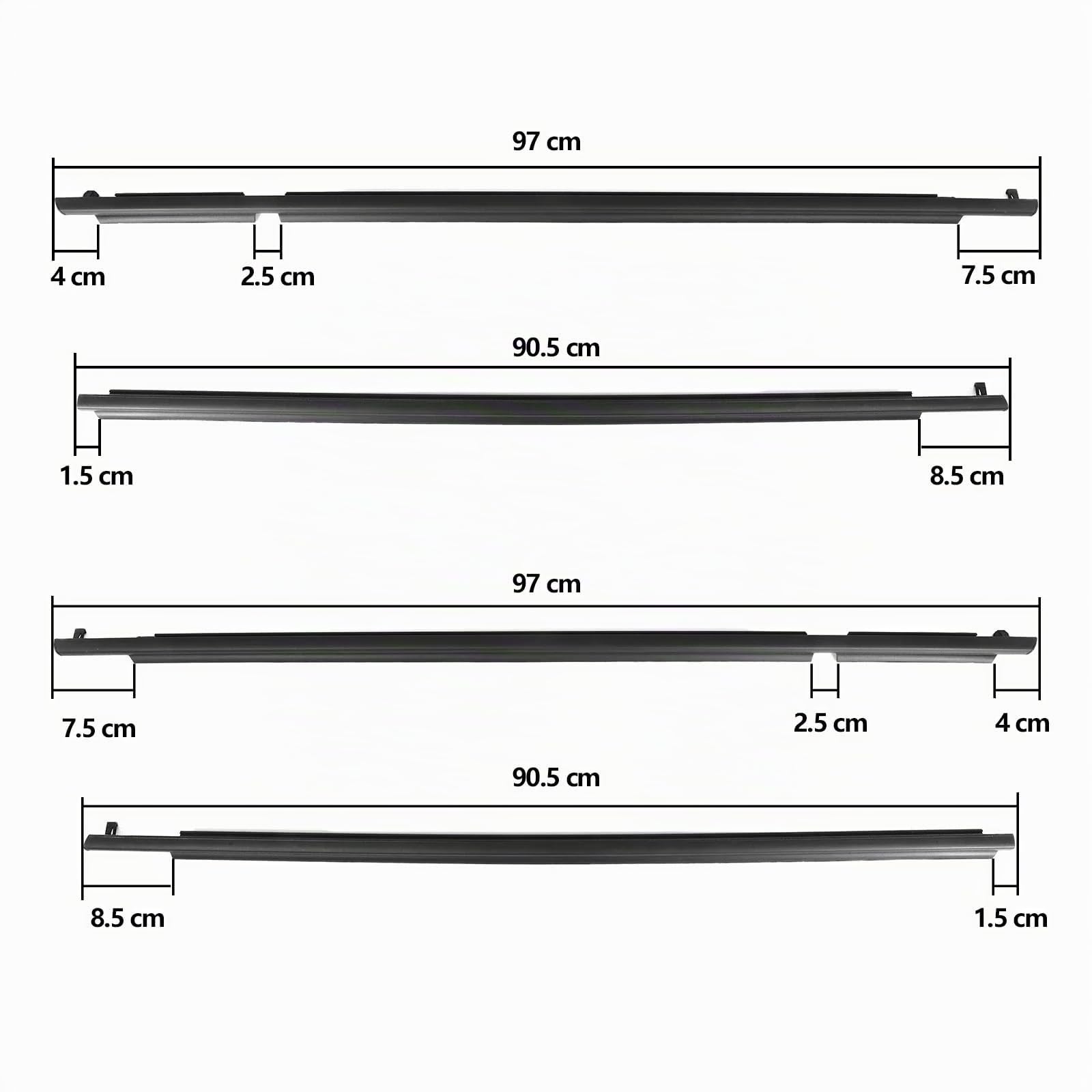 Guarnizioni porte e finestrini auto 4 Pezzi Striscia Sigillante In Gomma Per Finestrini Auto Striscia Tenuta Laterale Striscia Tenuta Antipioggia Per Toyota Per RAV4 2006-2008 Guarnizioni