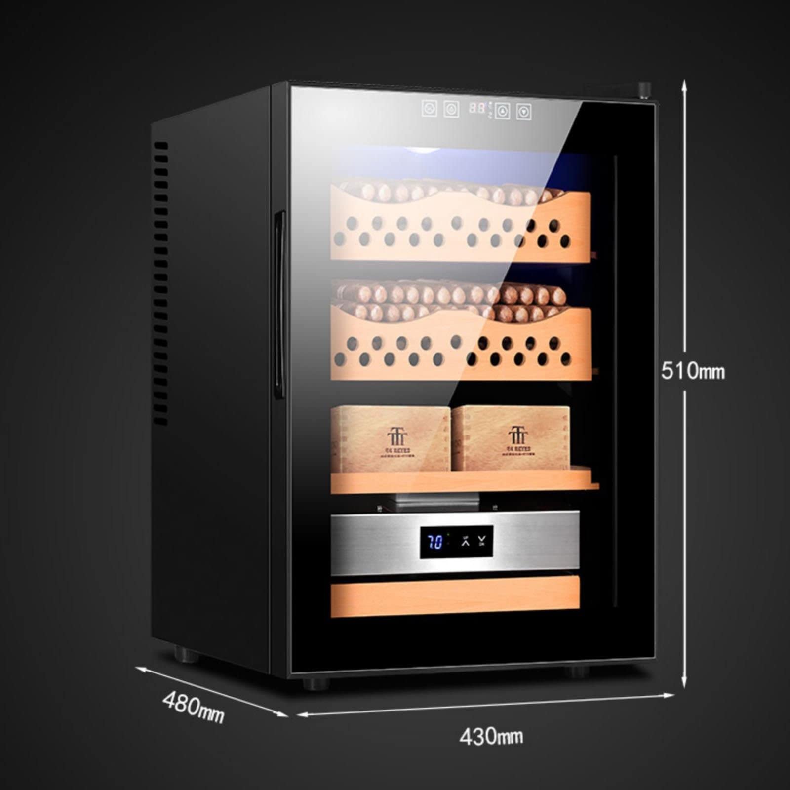 Elektrischer Zigarren-Humidor, 50 l, mit Temperaturregler, Regalen aus spanischem Zedernholz, 300 Kapazität, Kühlschrank für Männer