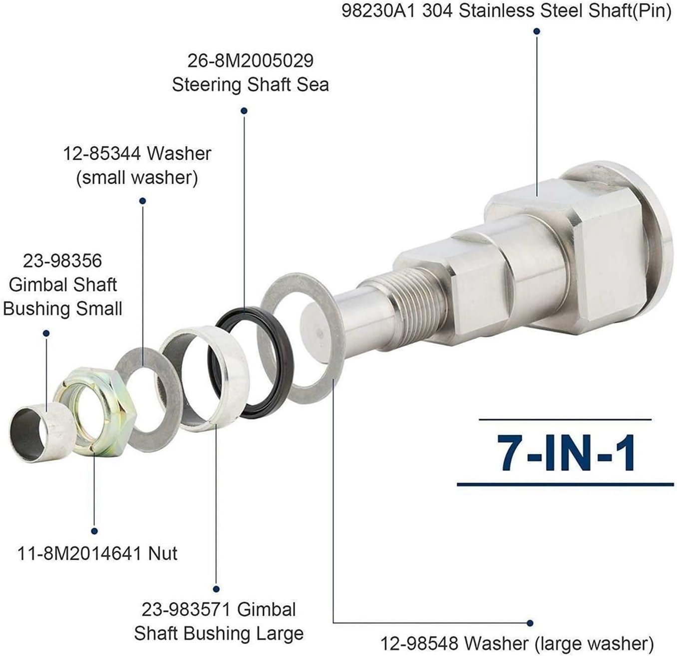 ALL Upper Steering Pin Swivel Shaft For B 1 2 3 98230A1