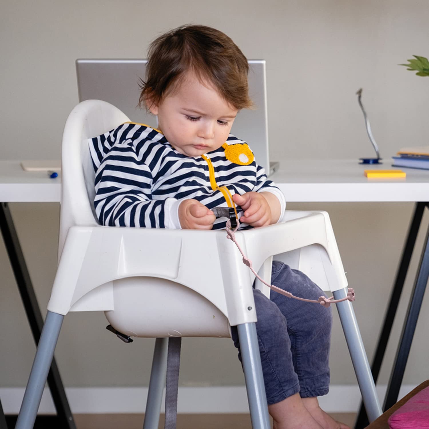 Set di 4 cinture di sicurezza per giocattoli, in silicone Pacifier, per snack, con cinghie, per passeggino, seggiolone, culla, ragazzi e ragazze di 3 mesi