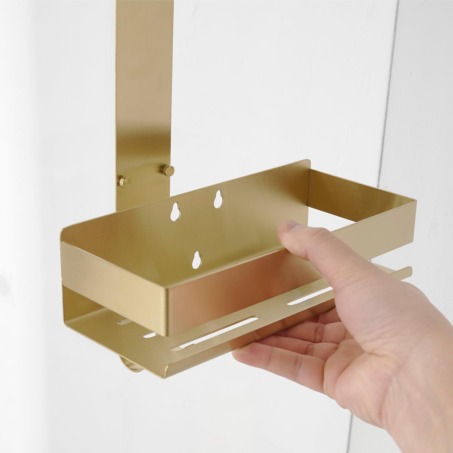 NEWRAIN Shower Caddy Hanging, Over Door Stainless Steel Double Layer Shower Shelf - Image 3