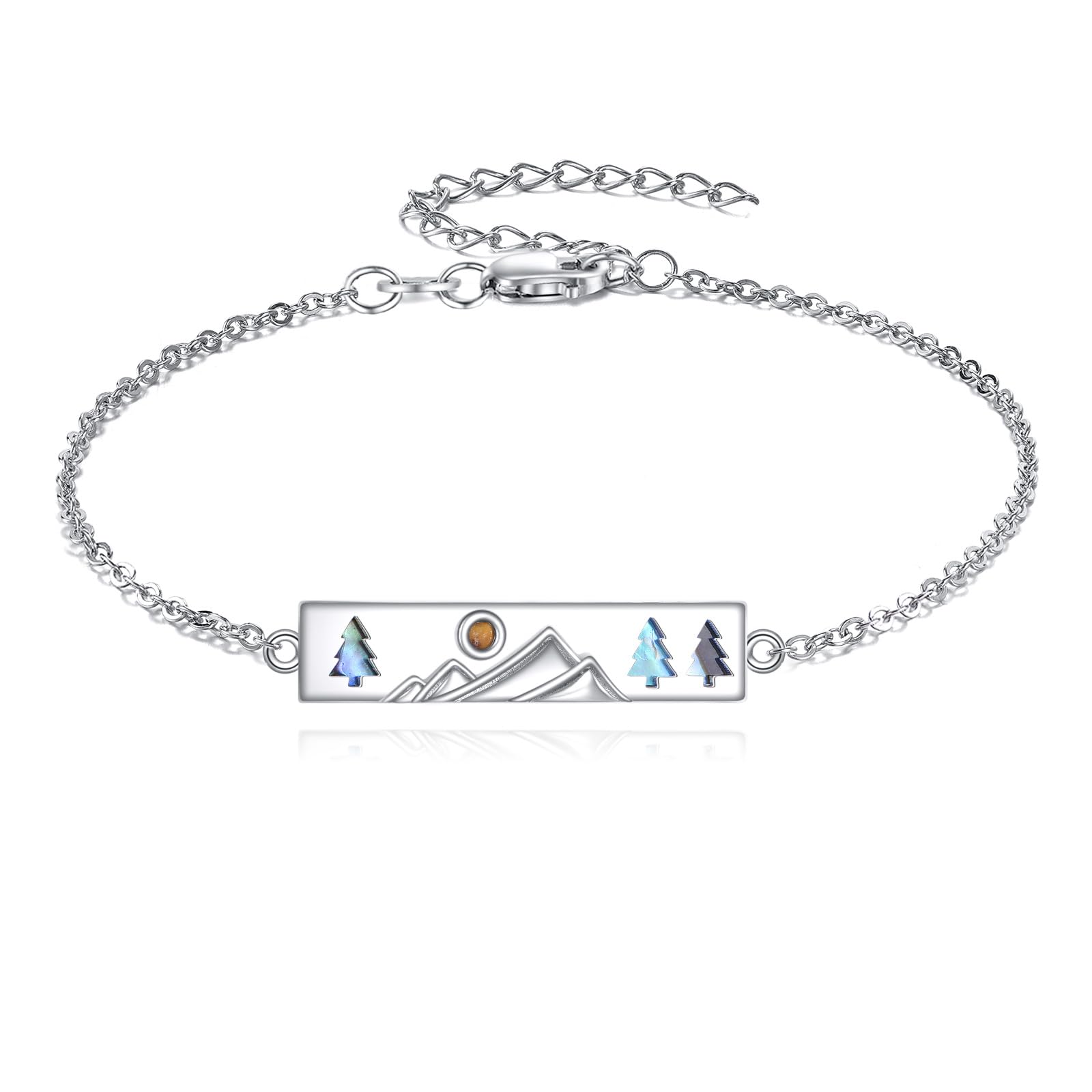 AOBOCO Mustard Seed Bracelet 925 Sterling Silver Cross Bracelets Christian Faith Jewelry Gift for Women