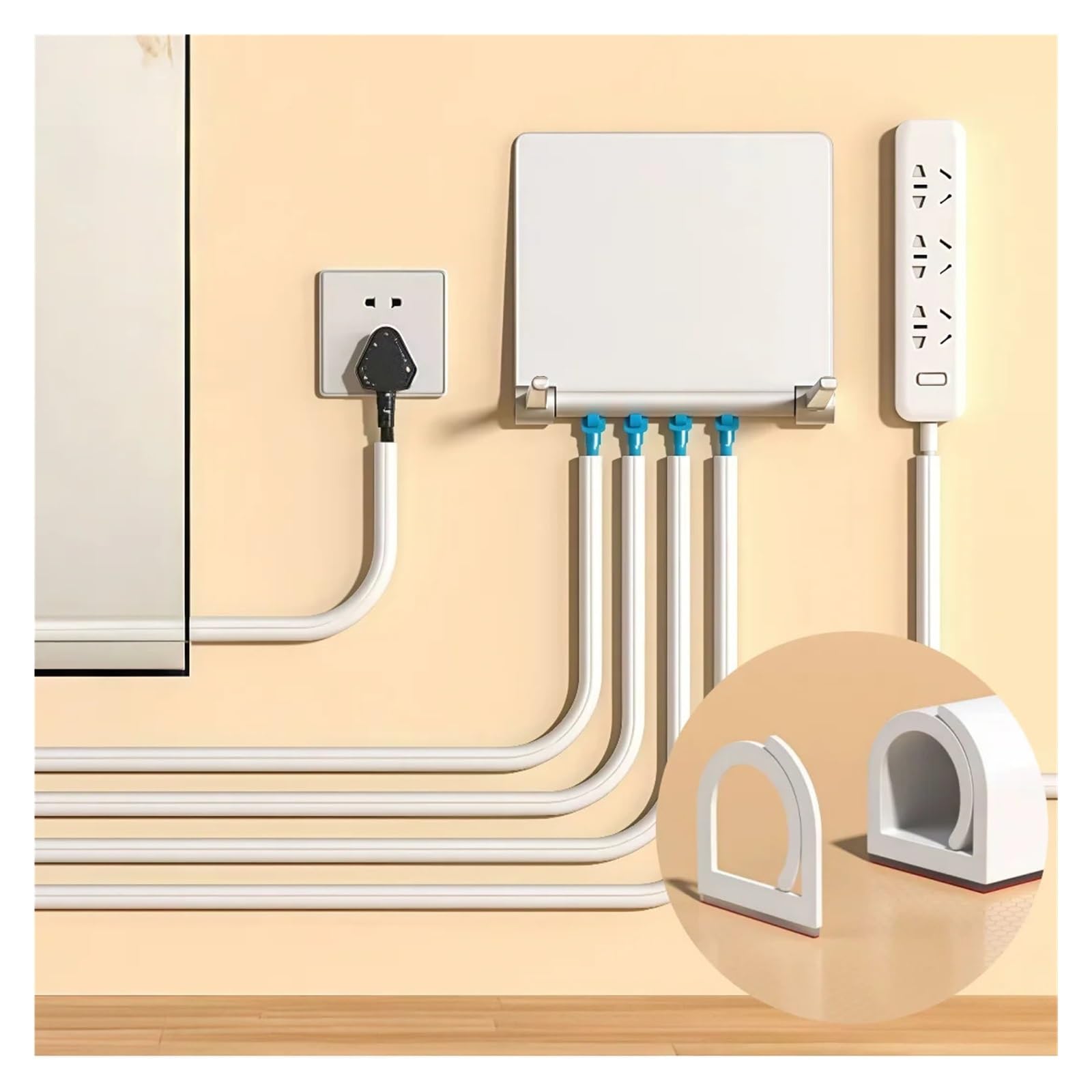 Canalina Passacavi 1pc copertura flessibile del cavo del pavimento Cavo in PVC Filo di gestione del dispositivo di spegnimento della parete Installazione semplice