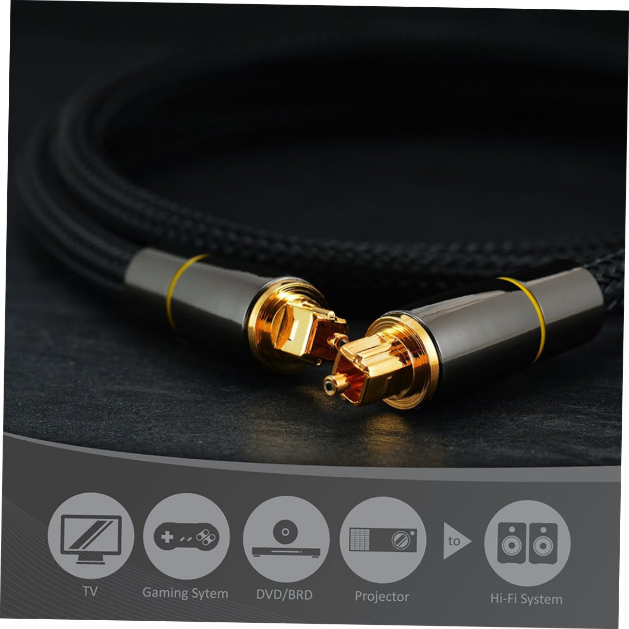 Cavo Audio Ottico Flessibile con Connettori Resistenti per Tv e Sound Bar Trasmissione Segnale Digitale Chiara e Stabile Plug And Play Rivestimento Protettivo Antiusura