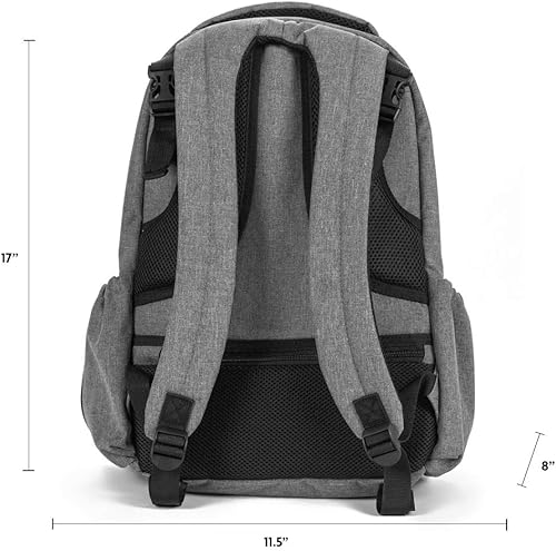 Miniatura 3 de Primo Passi Mochila de viaje para pañales para bebé con bolsillos aislados, funda de toallitas, cambiador y correas para cochecito (Pertutti), Gris,
