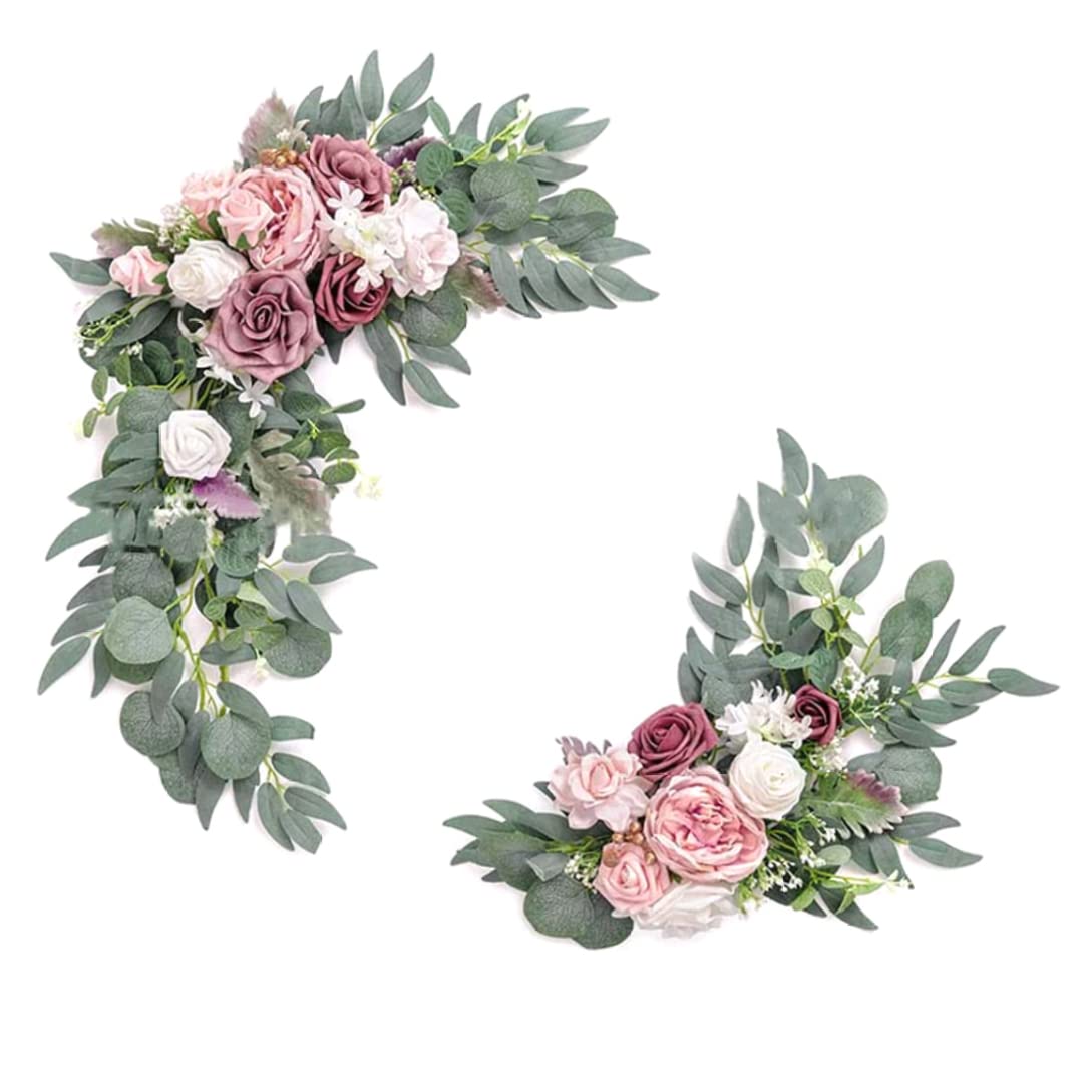 Fleurs roses artificielles arc de mariage lot 2 | Solution déco facile et économique