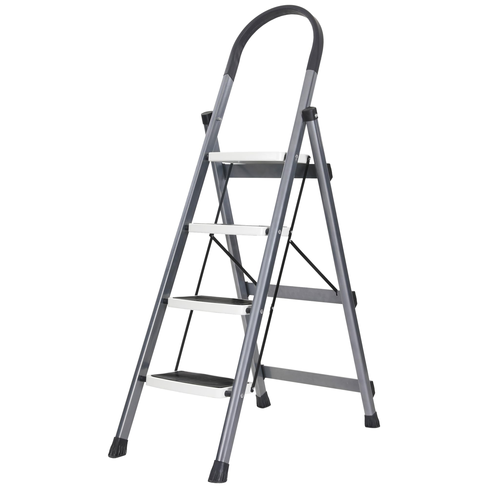 HOUZA Steel Ladder for Home 7 Steps Foldable with Anti-Skid Wide Steps (30cm x 20cm) | 7 Step Ladder for Home Use with D-Shape Rods | Secure Lock | 150 Kg Capacity Folding Ladder | 5 Year Warranty — Amazon image 8