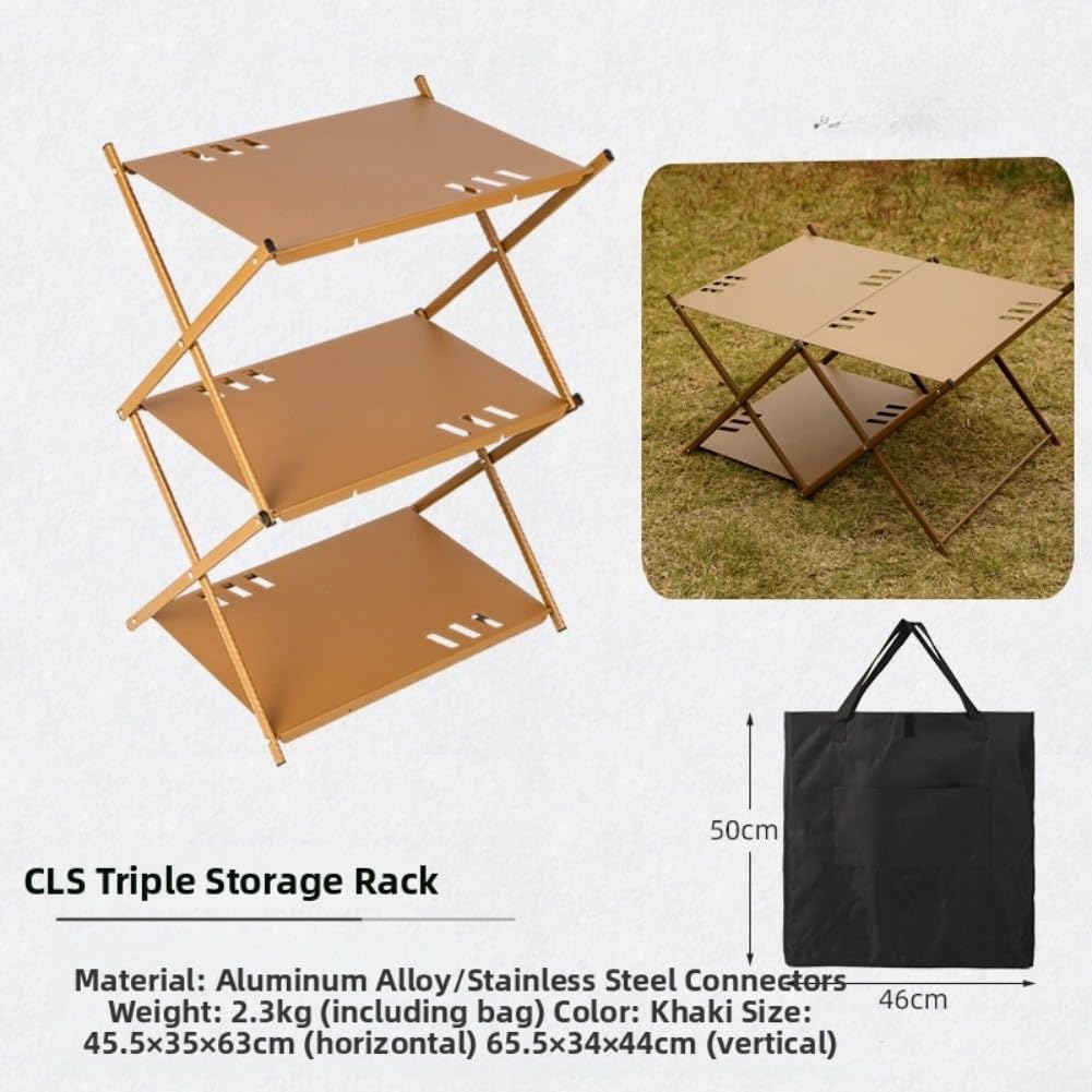 Tavolino Outdoor per portatile con Mensola Triplo Tavolino Outdoor