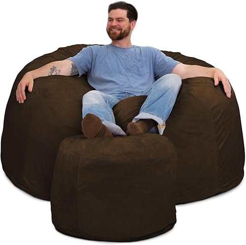 Miniatura 31 de Ultimate Sack - Puf con taburete para pies en varios tamaños y colores: Muebles gigantes con relleno de espuma: fundas lavables a máquina, costuras