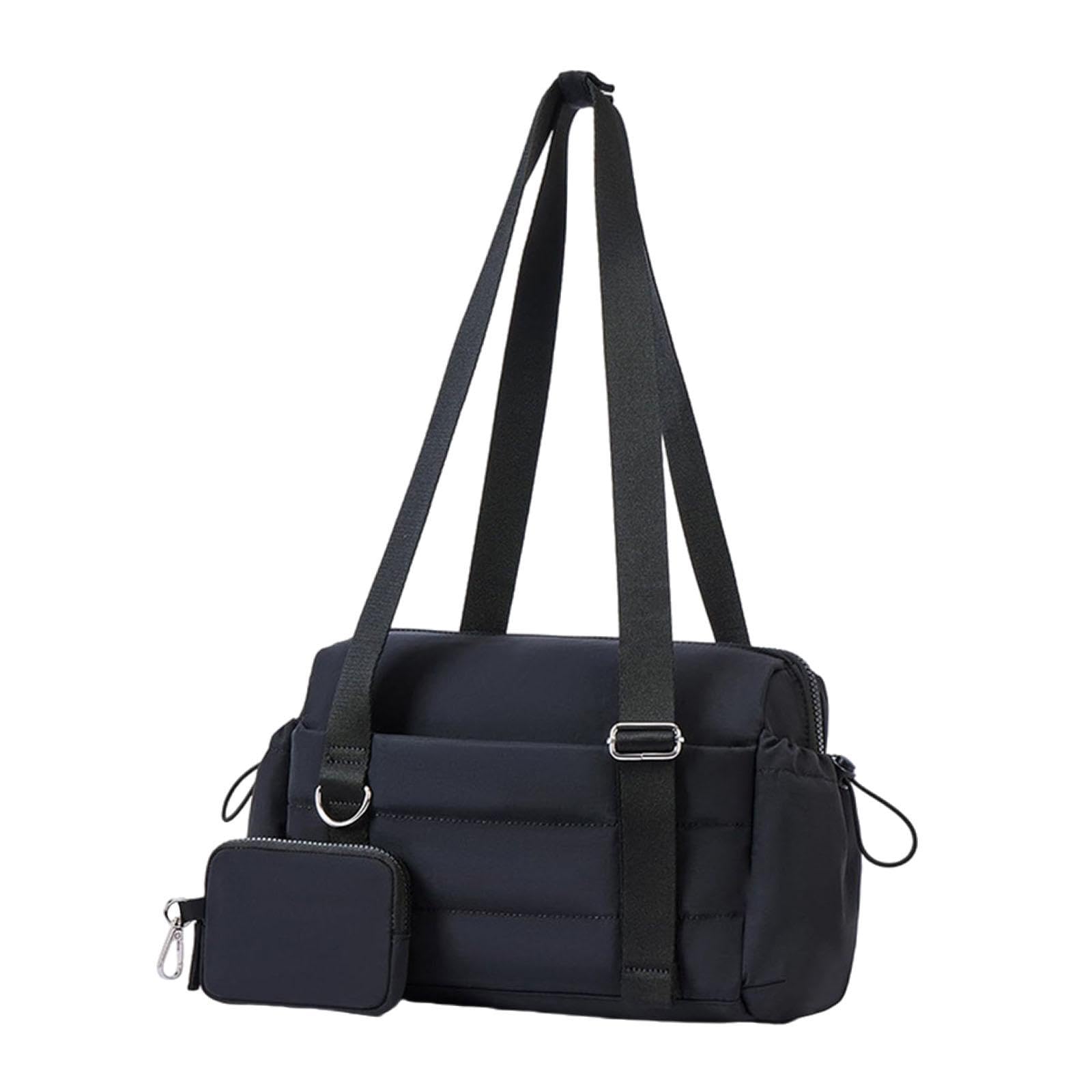 Travel Gym Bag with Removable Small Wallet Duffle Bag for Weekend Yoga Dance Black-image-48