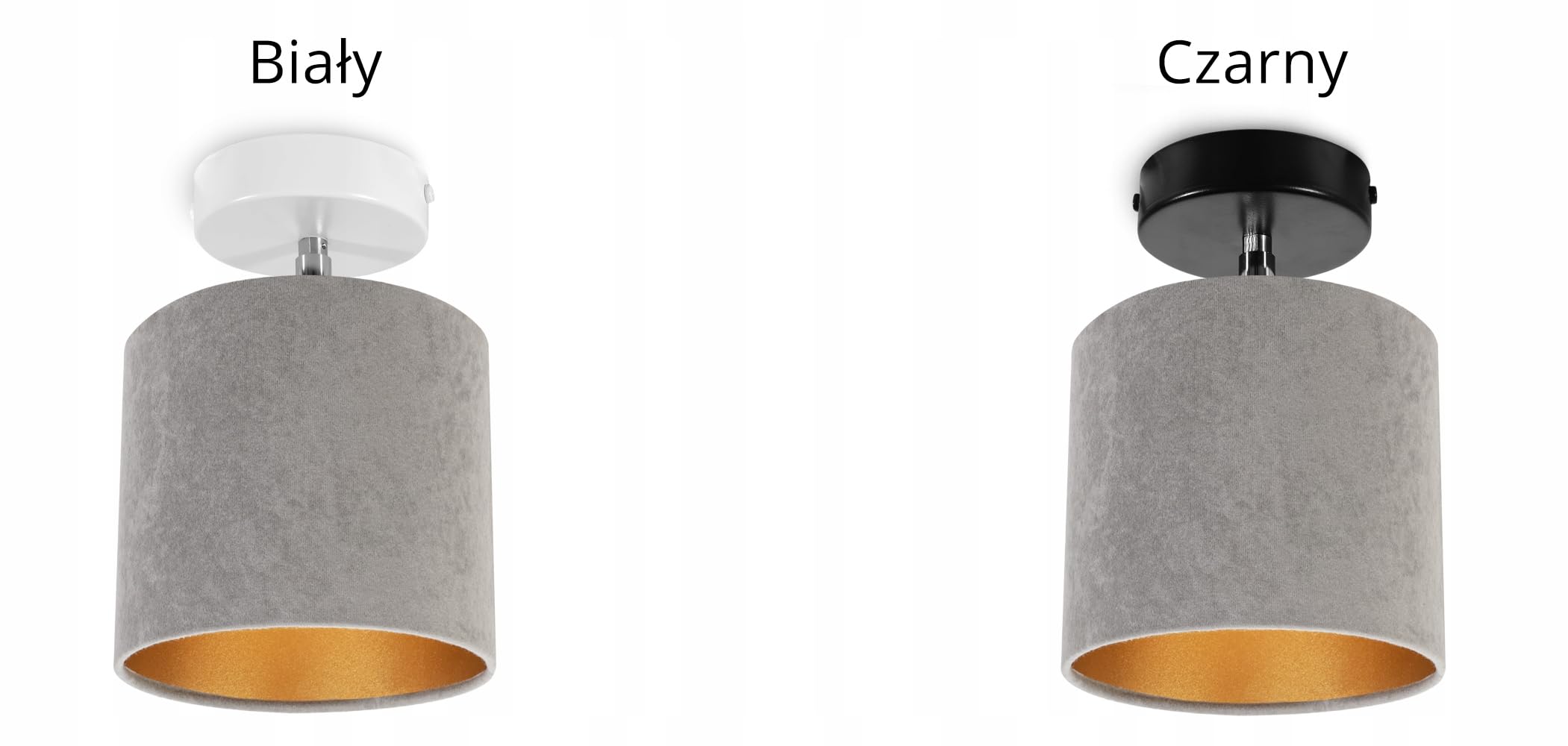 Light-Home Deckenbeleuchtung - Lampen Deckenlampen Milan Sammlung - Deckenlampe Industrial aus Metall und Stoff - Wandlampen 1-Flammig - Durchmesser 15cm - Grau mit Weiß