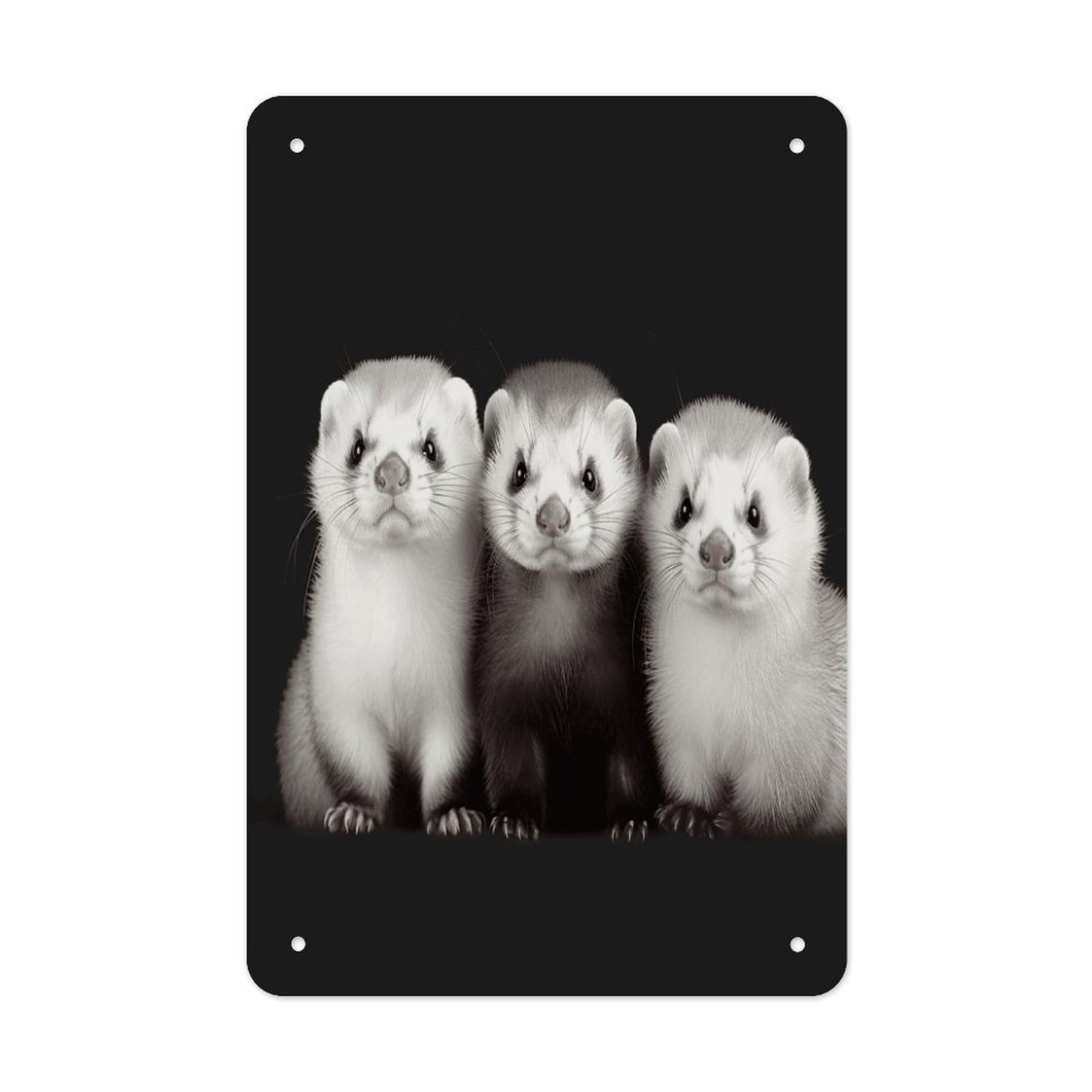 VstaDank Ferrets Metal Tin Signs Personalized Wall Art Prints Decoration Art Poster Funny Vintage Tin Sign Iron Sheet Painting Metal Signboard Decor Painting for Wall Decor