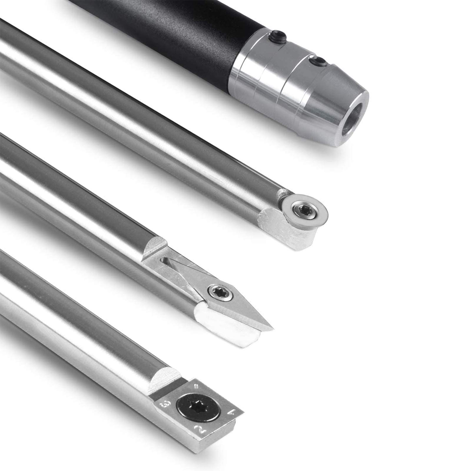 Cincel, Juego de Herramientas con Punta de Carburo, Herramientas de Torneado de Madera, Herramientas de Torno de Carburo, Herramientas de Carpintería, Accesorios con Mangos de Aluminio