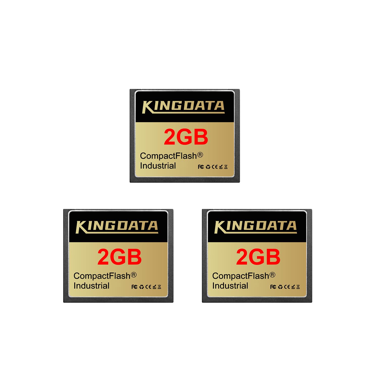 Scheda di memoria flash compatta industriale, confezione da 3 pezzi, 2 GB, FAT16, tipo I, per macchine fotografiche digitali vintage