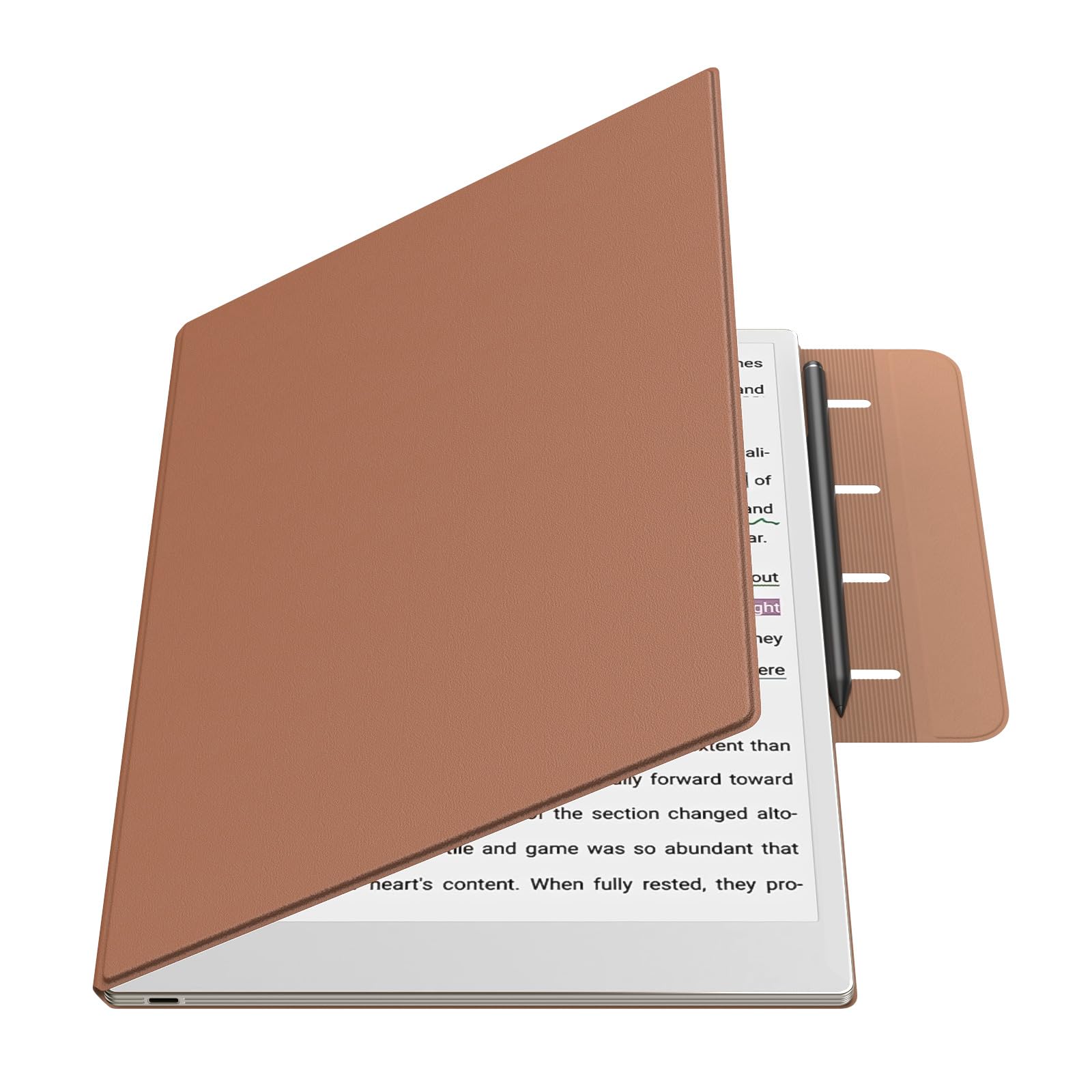 TiMOVOMagnetic Case for Remarkable Paper Pro 11.8 Inch 2024, Lightweight Book Folio Cover with Buckle Pen Clasp for Remarkable Paper Pro Color Tablet, Support Auto Wake/Sleep, Brown