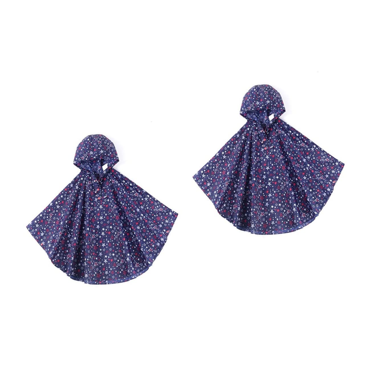 2piezas Chubasquero Infantil Poncho Capucha Diseño De Estrellas Azul Para Caminatas y Escolar