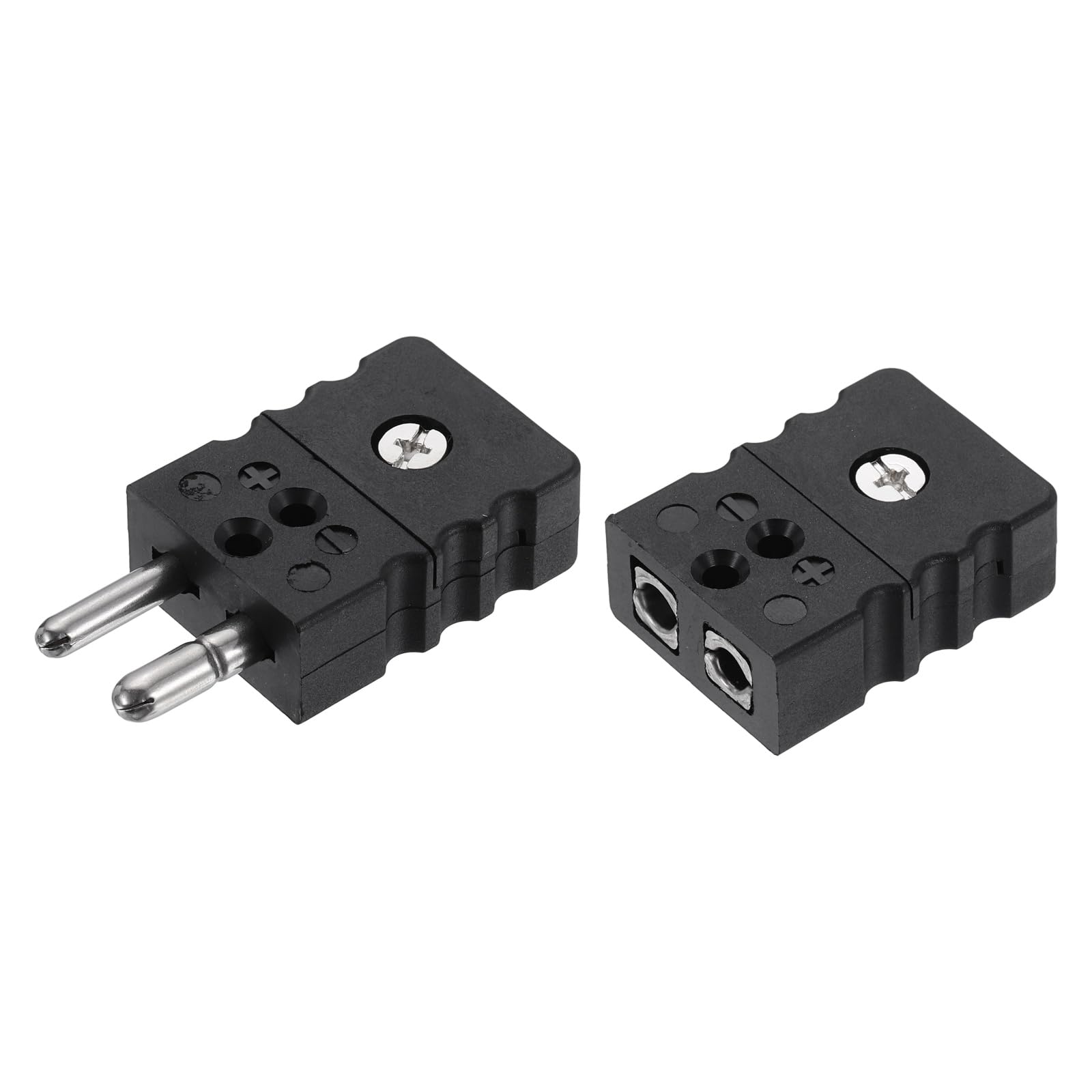 Conectores de cable termopar tipo J MECCANIXITY, adaptador de enchufe hembra redondo negro 7