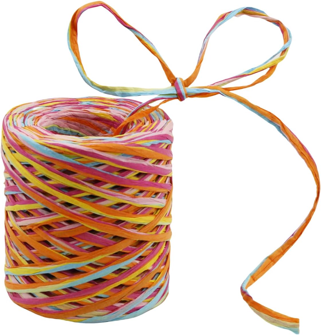 262 Feet Colored Raffia Ribbon for Gift Wrapping Crafts Party Decoration Christmas Gift Birthday,6-Color Raffia Paper Ribbon (Color A)