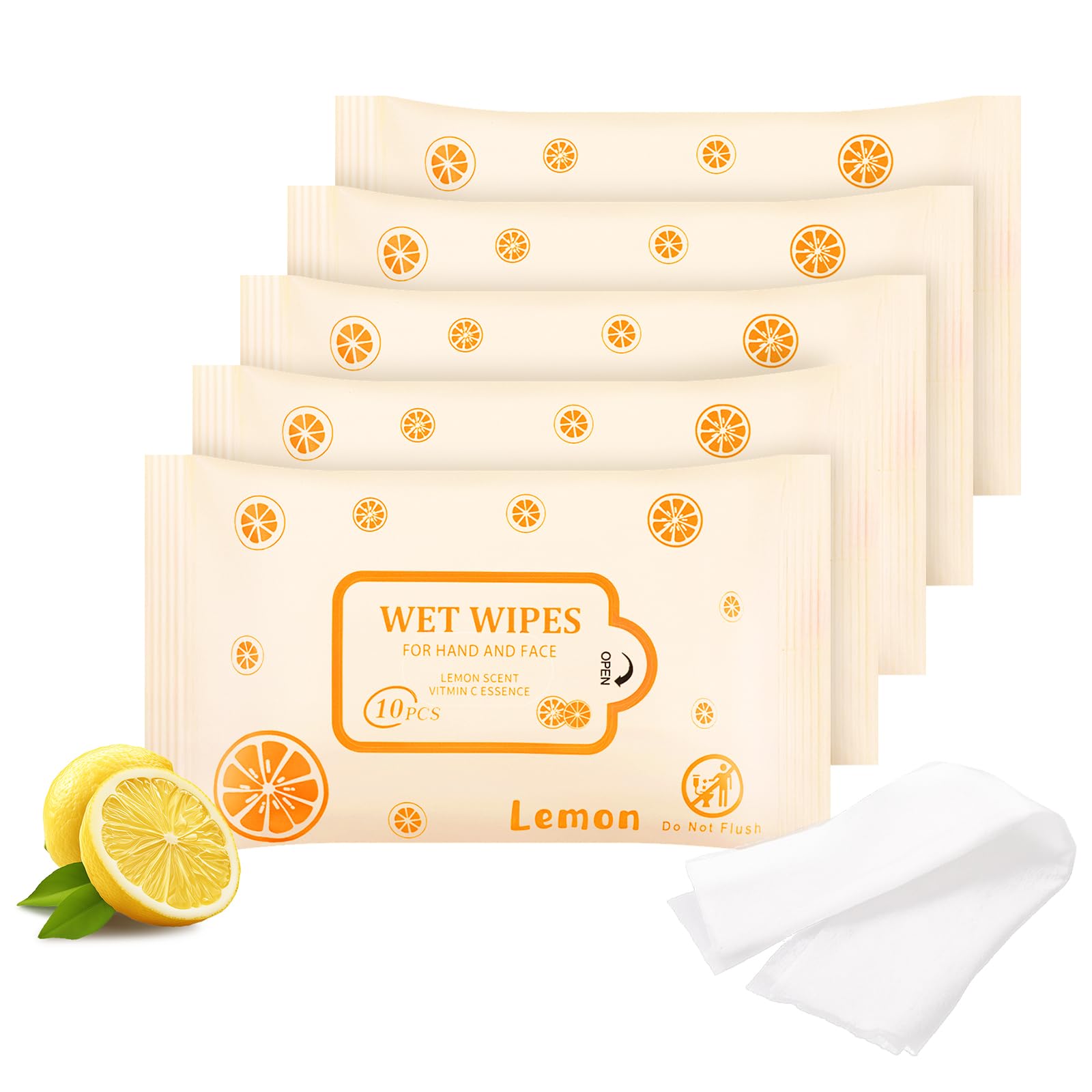 Paquete de 100 toallitas húmedas envueltas individualmente, toallitas de viaje de limón, 1000 unidades, toallitas limpias a granel para viajes con aloe para glúteos, manos, limpieza facial, uso