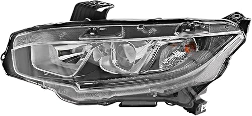 para Civic 16-20 Cabeza LAMP LH, Ensamblaje, Halógeno, (Coupe/Hatchback 16-18/Tipo R, 17-20)/(Modelo Si, 19-20/Sedan 16-18, 18-Norteamérica