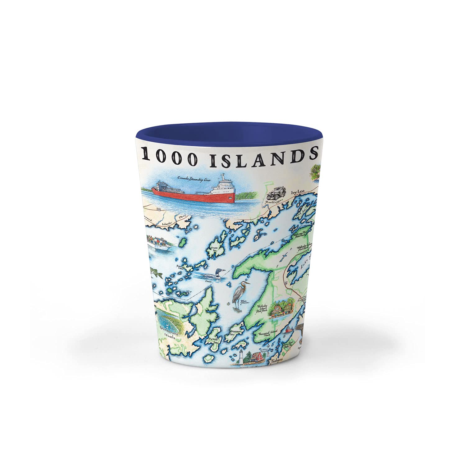 Amazon.com | Xplorer Maps 1000 Islands Map Shot Glass – 1.5 oz