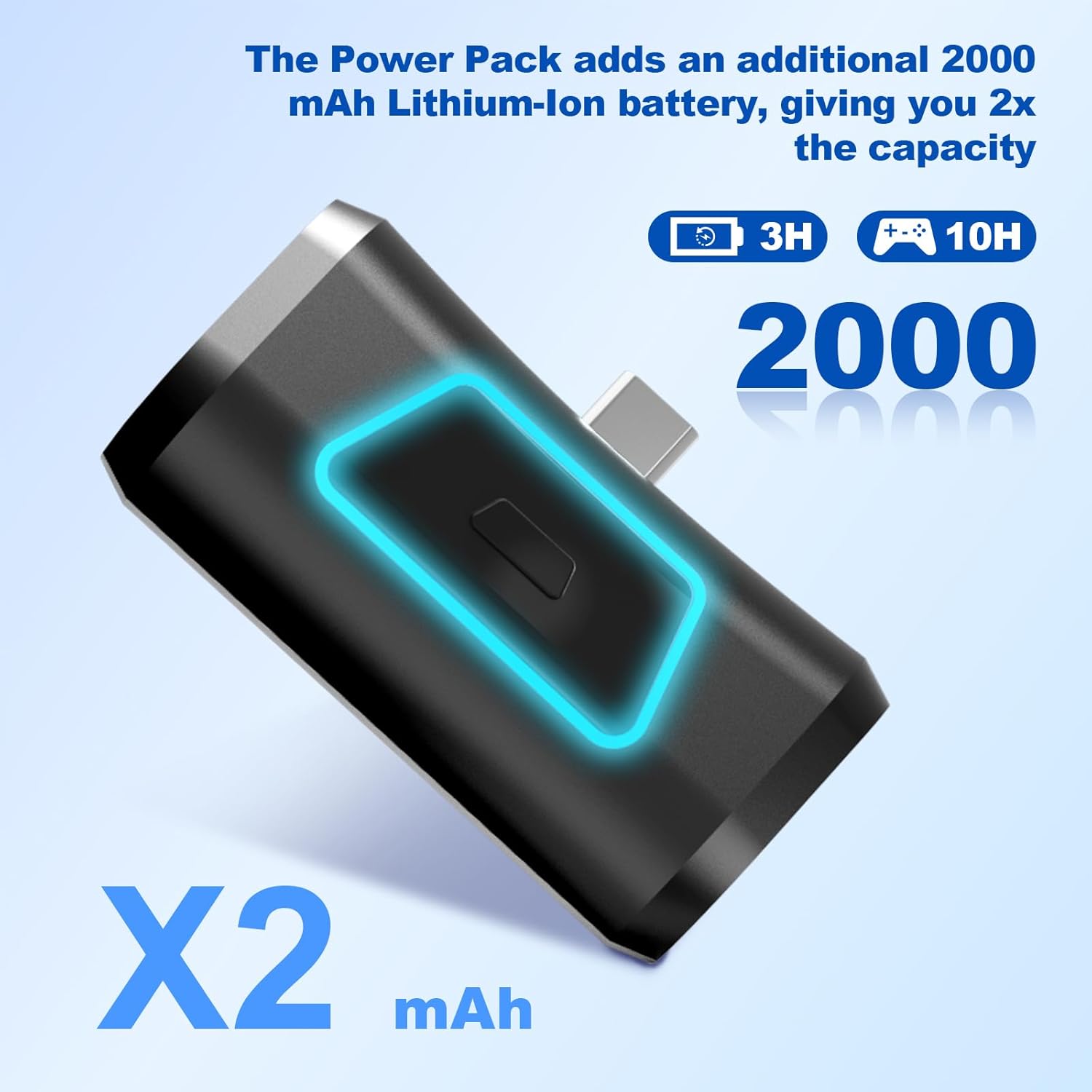 Rechargeable Battery Pack Compatible with PS5 Dualsense/Edge Controller,Wireless Charger for PS5 Controller,Play While Charging, 2000mAh with LED Indicator - Image 6