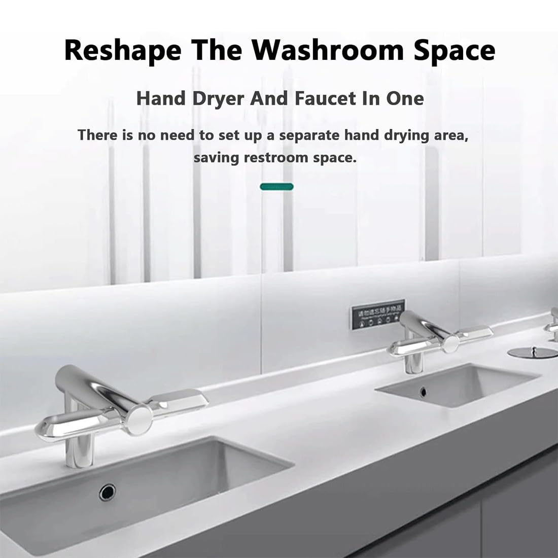 Grifo automático sin Contacto y secador de Manos Combinados: estación higiénica de Lavado y Secado sin Contacto para lavabos de baño en el hogar u Oficina, con tecnología de Sensor