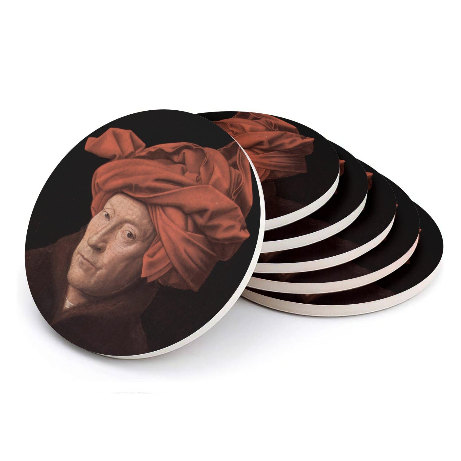 Sous-verre ronds en céramique Van Eyck - Lot de 6 dessous de verre 108mm art