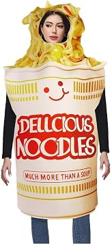 Halloween Unisex Adult Cup Instant Noodles Costumes Men Women Funny Food Suit Halloween Fast Food Funny Food Costume for Party