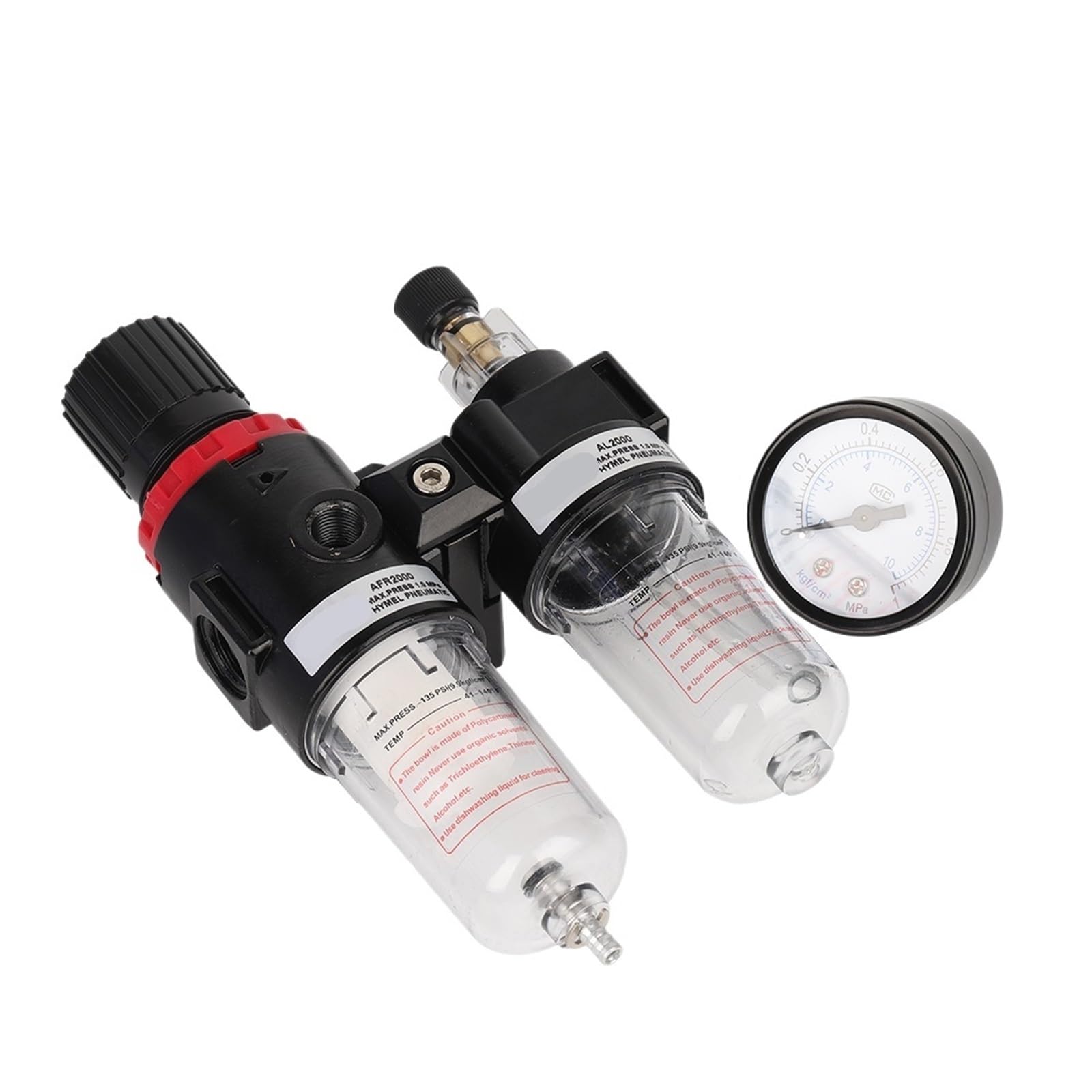 BALYDLUL AFC2000 G1/4 Air Compressor Oil And Water Separator Air Filter Reduce The Pressure Valve Regulator AFR2000 + AL2000(8MM)