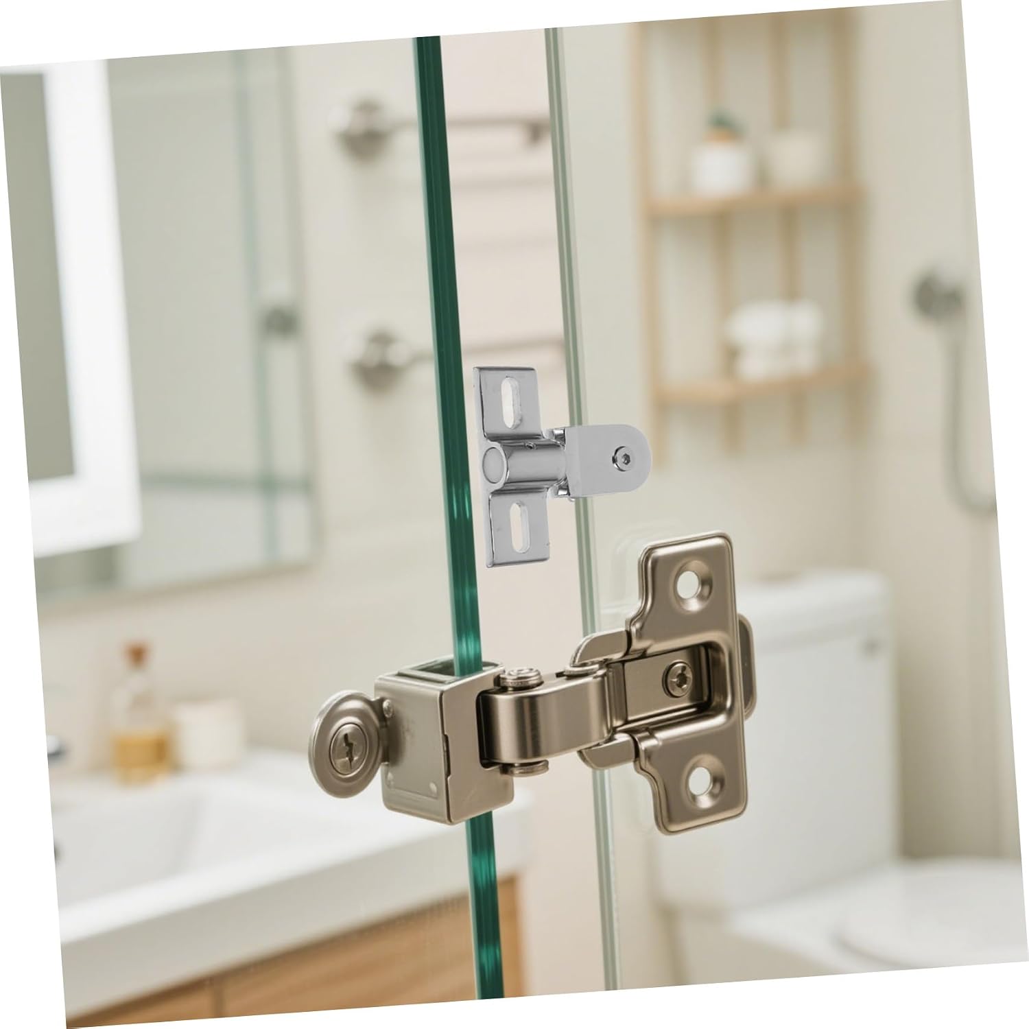 ULTECHNOVO 1Set Heavy Duty Shower Door Pivot Hinges Cabinet Hinge Clamp for Door Installation Elegant Bathroom Hardware for Modern Aesthetic Complete with All Necessary