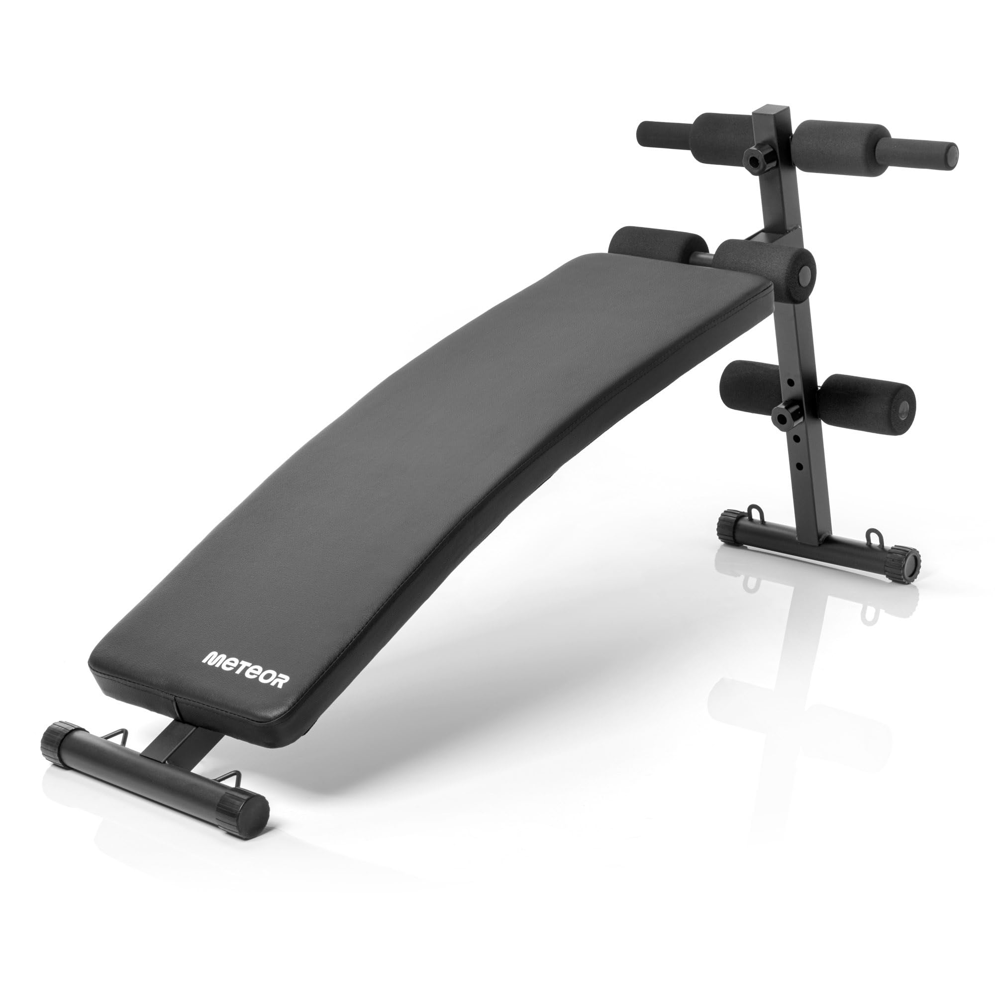 meteor Sit Up Bank klappbar Bauchtrainer Schrägbank Fitnessbank für Zuhause verstellbar platzsparend ideal für kleine Wohnungen Trainingsbank negativ Beinfixierung