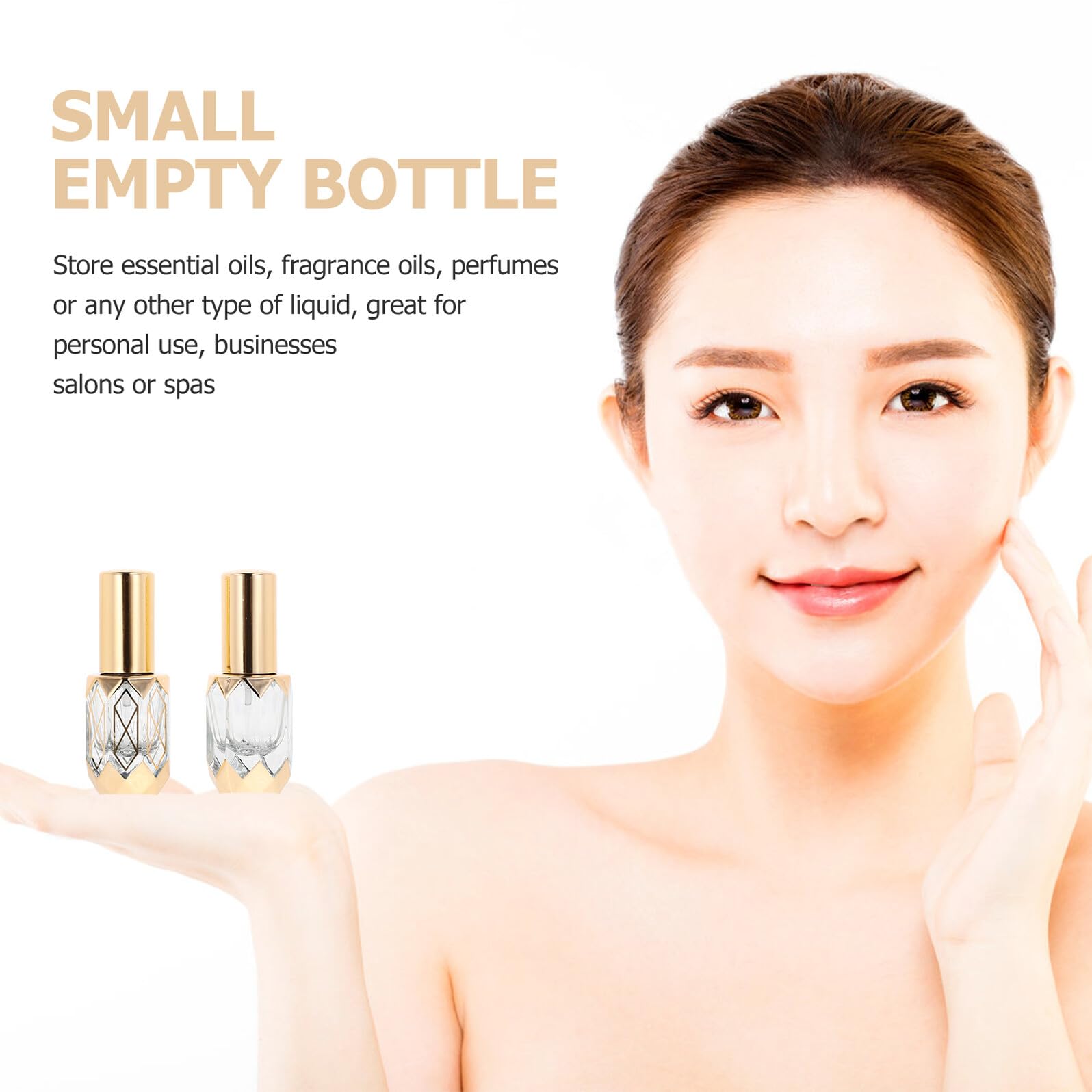 Botellas De Perfume De Viaje Spray De Vidrio Transparente Diseño De Ventana Recargables Portátiles Para Aceites Esenciales Y 2 Piezas X 5