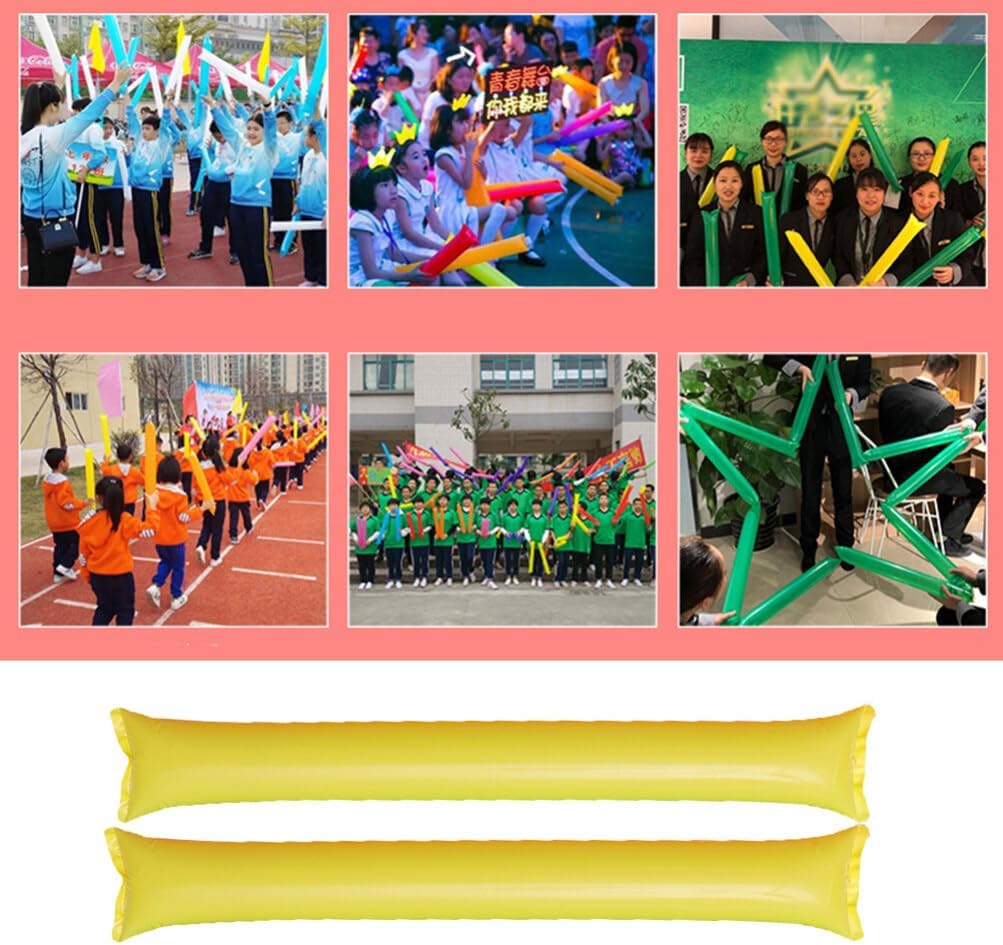 Sosoport 5sets Thicken Yellow Light Stick Concert Cheering Sticks for Sports Events Musical Party Favors 60pcs*5