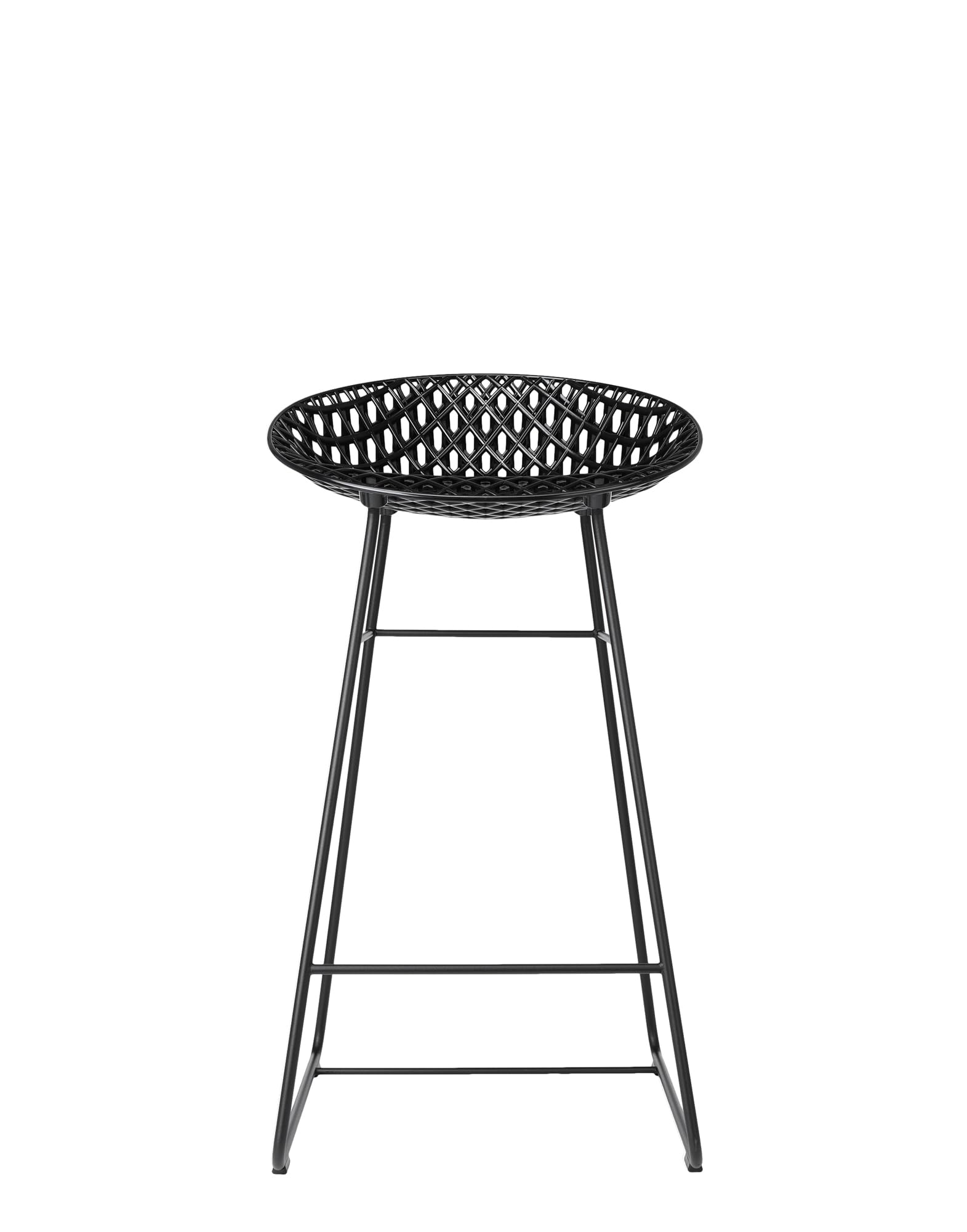 Kartell Smatrik Stool Outdoor, Sgabello, Nero con struttura nera