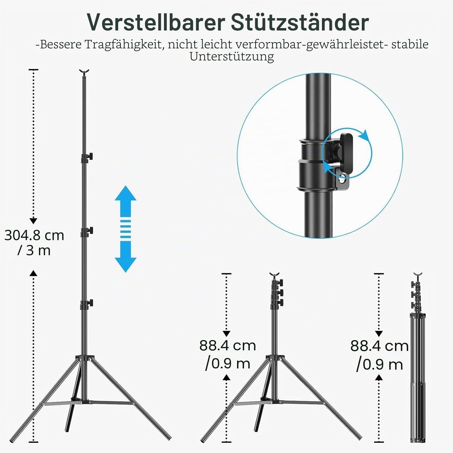EMART Hintergrund Ständer Kit, 3m x 3,6m Fotohintergrund Ständer