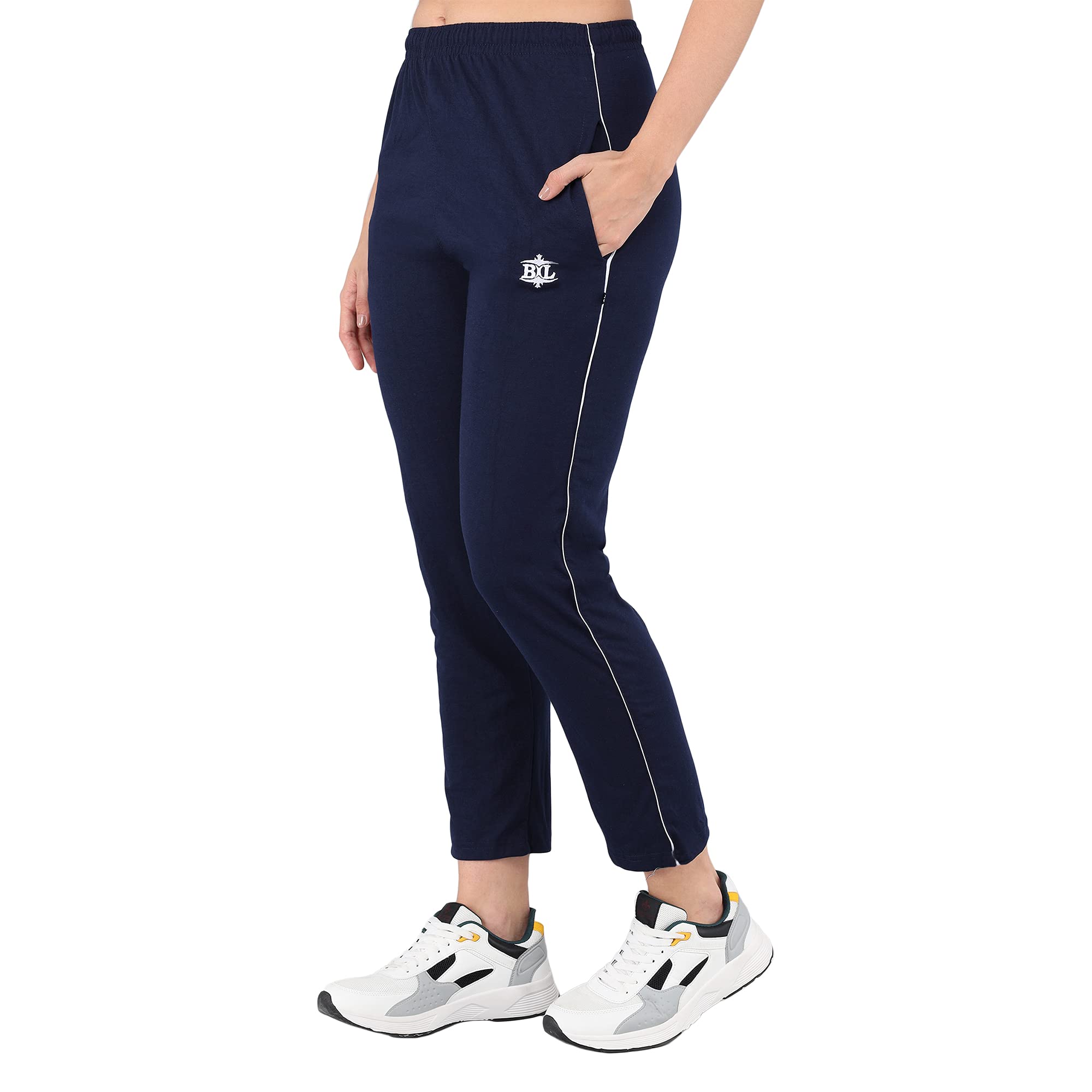 Plain Pyjamas for Women | Casual Pants | Basics Pajamas for Sleepwear, Regular wear & Morning/Evening walk wear| Two Side Pockets with One Zip Pocket for Phone | 100% Cotton (Pack of 1)-image-36