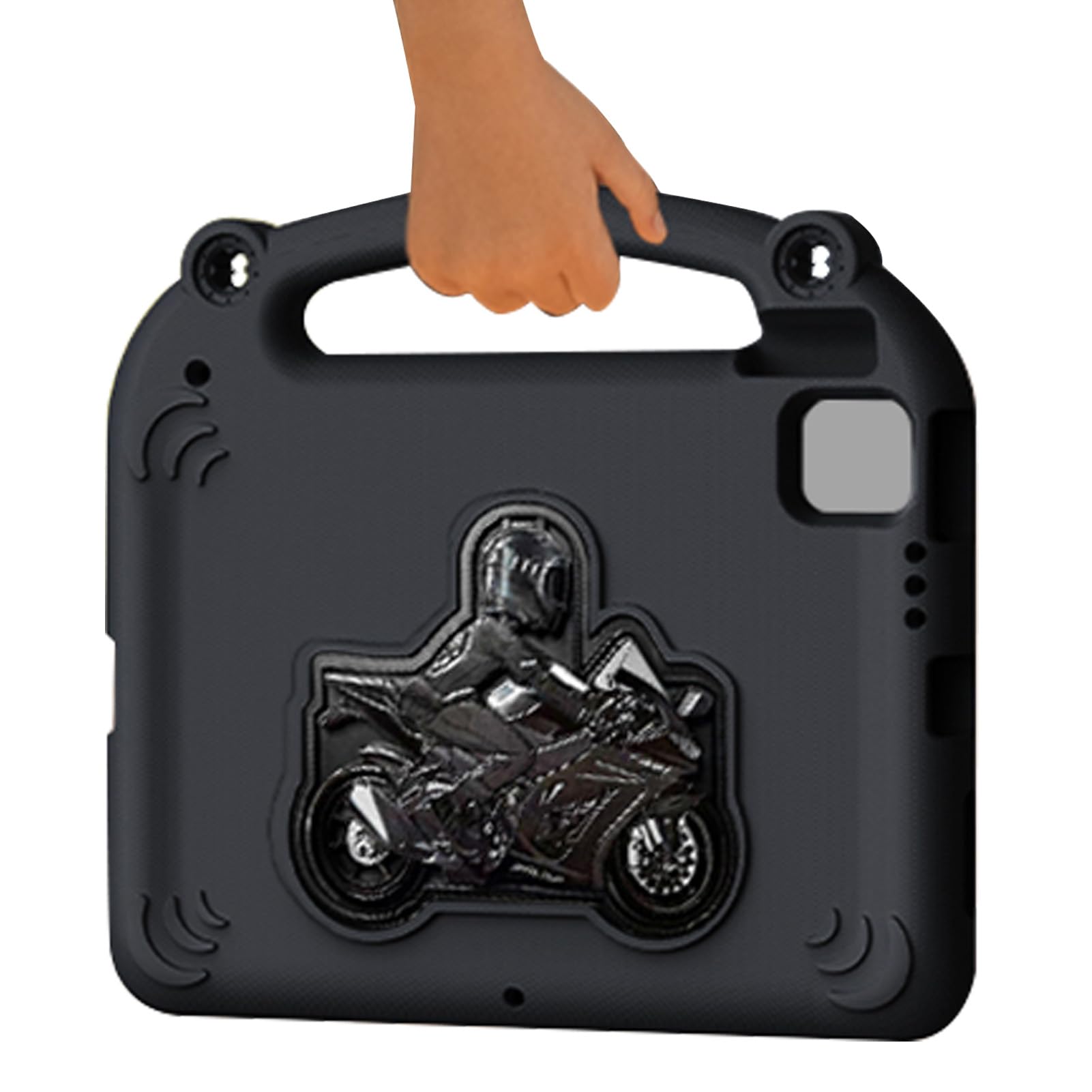 Custodia Protettiva in EVA per Bambini, Copertura per Tablet Antiurto, Protezione Totale Contro la Caduta del Corpo con Supporto e Maniglia, per 10a 11a Generazione e Altre Serie (BLACK)